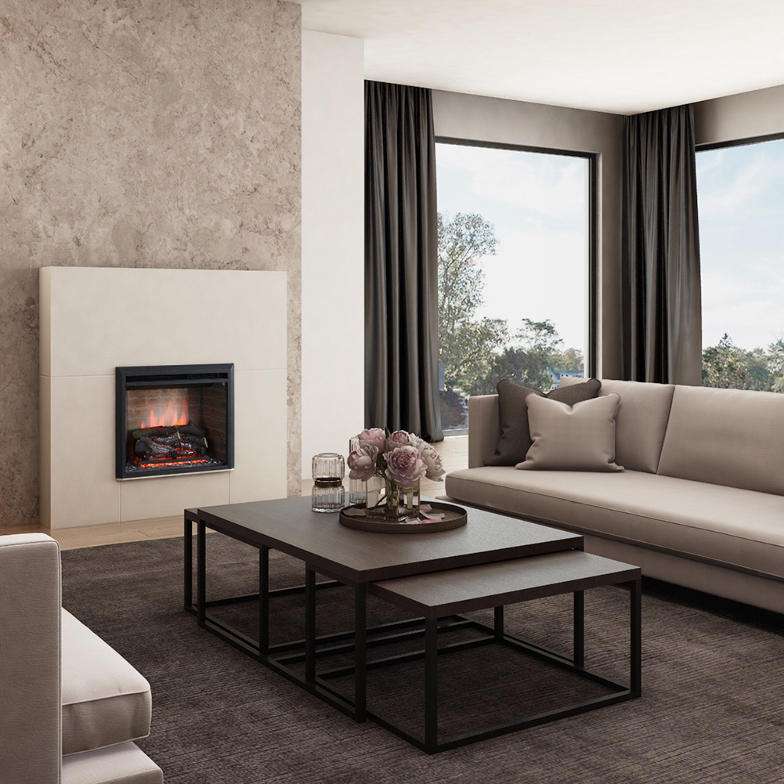 Balderia Elektrokamin Calida - Einbaukamin mit Heizung 2000W, Einbaukamin 3 günstig online kaufen