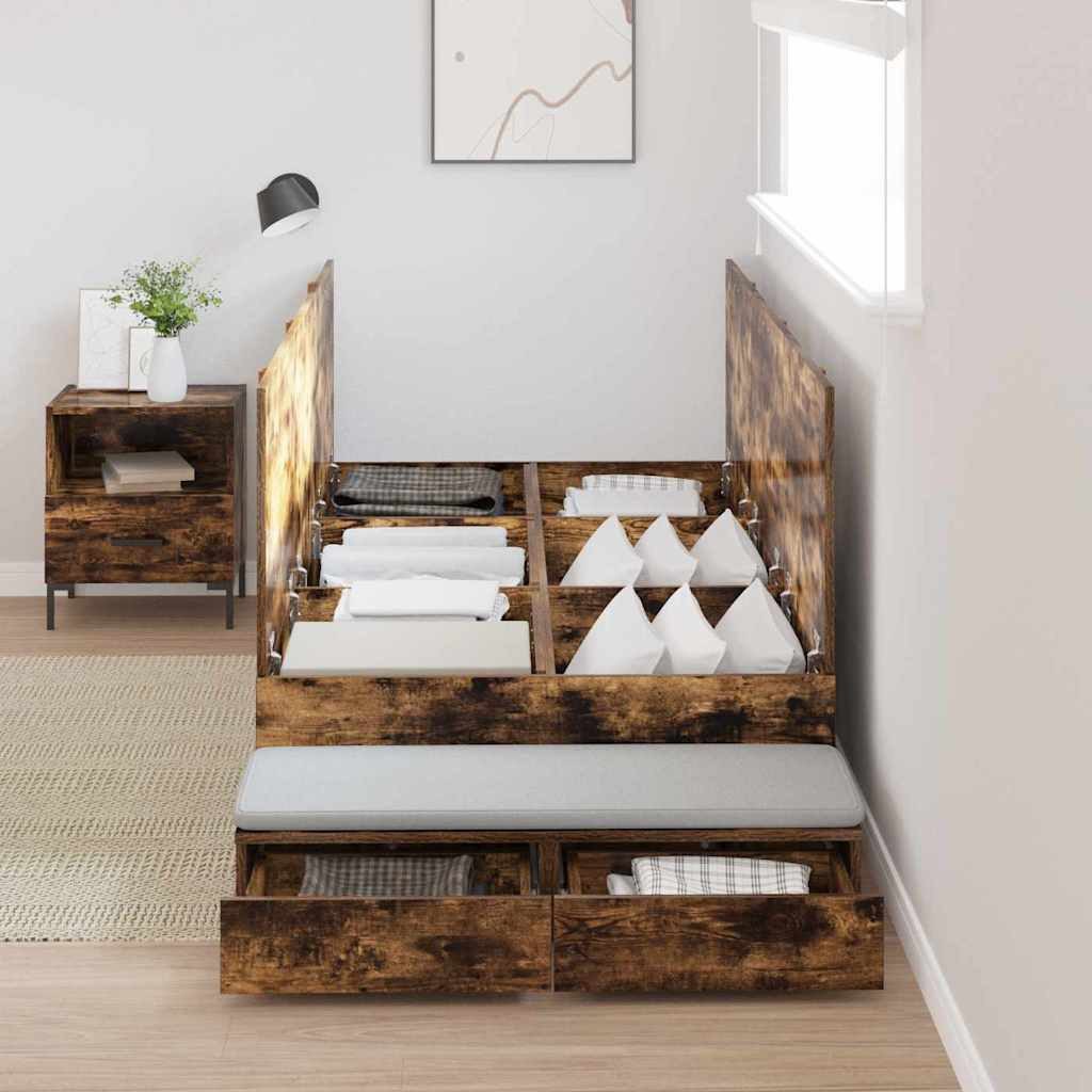 vidaXL Bett Bett mit Stauraum Geräucherte günstig online kaufen