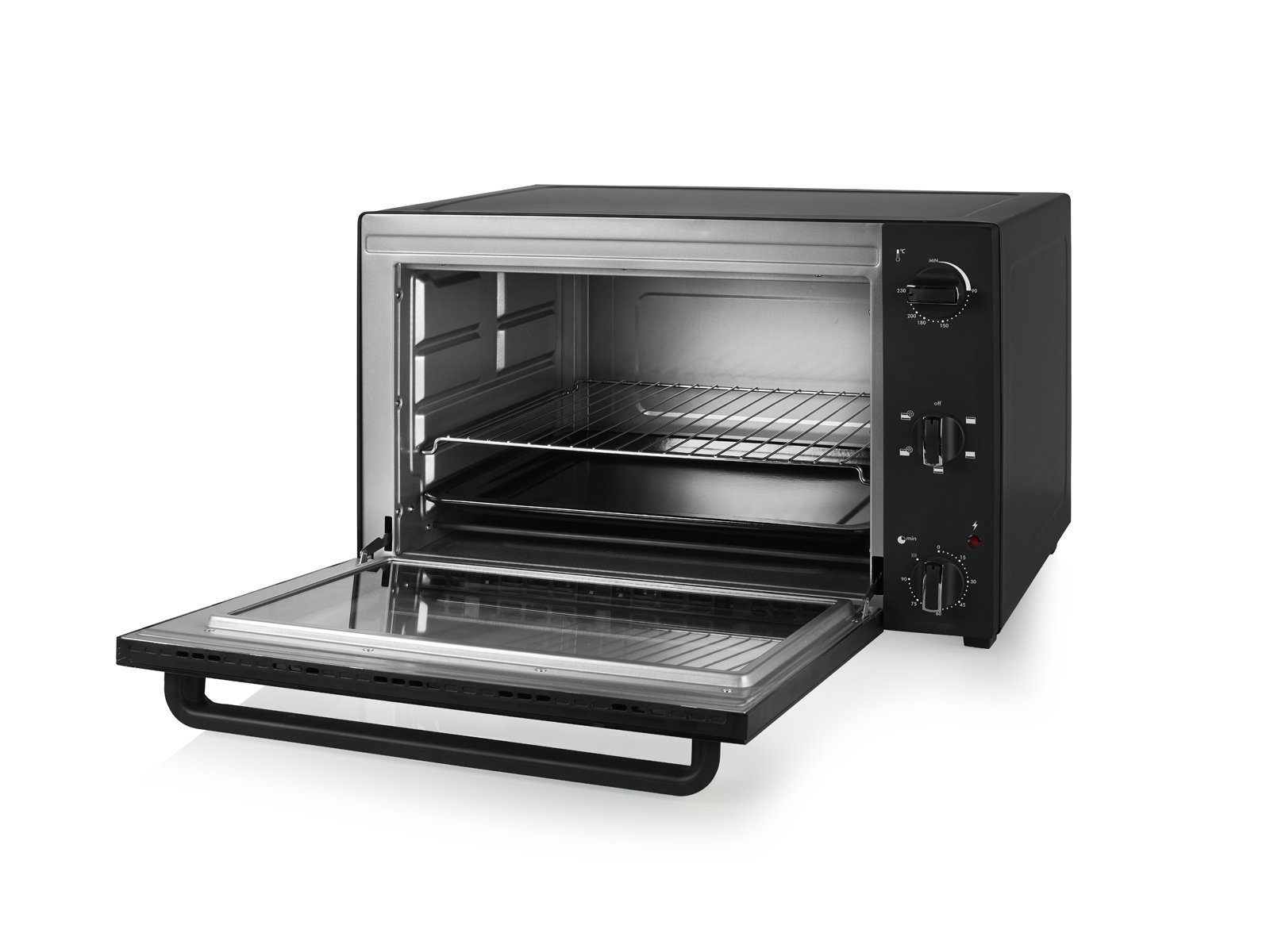 Minibackofen, 60L Timer Tisch-Backofen mit & Mini-Ofen Tristar Kleiner Umluft Pizzabackofen DOTMALL