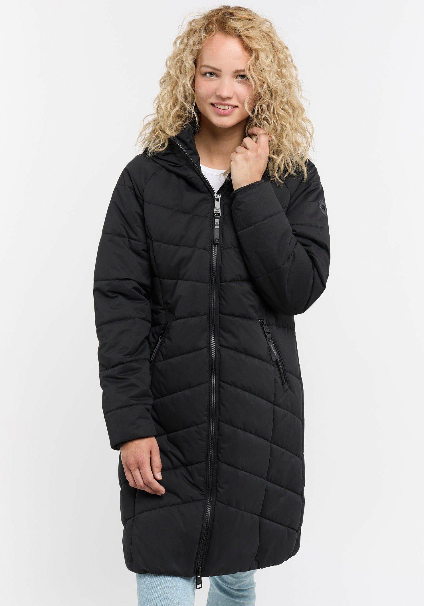 Ragwear Steppjacke DIZZIE COAT Urban Streetwear Style mit 2-Way -Zipper BLACK