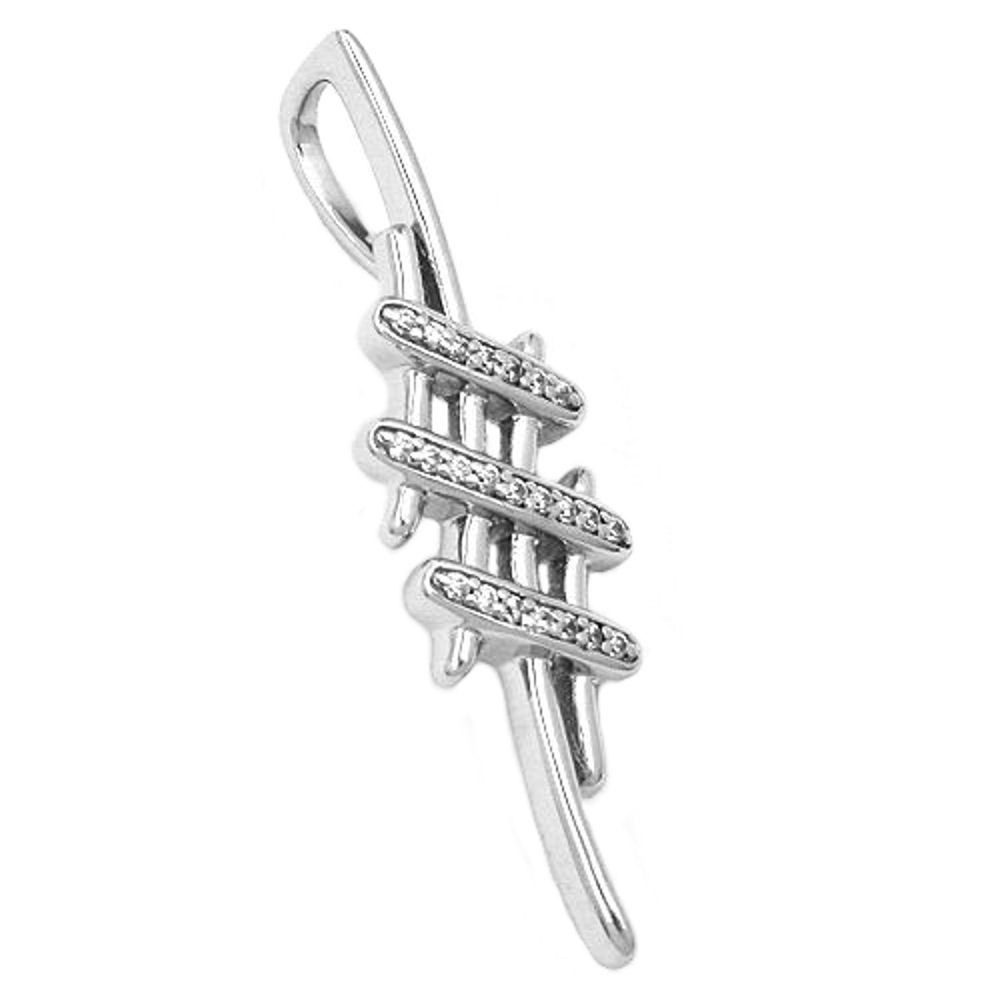 Schmuck Krone Kettenanhänger Designer Anhänger, mit viel Zirkonia, 925 Silber, Silber 925