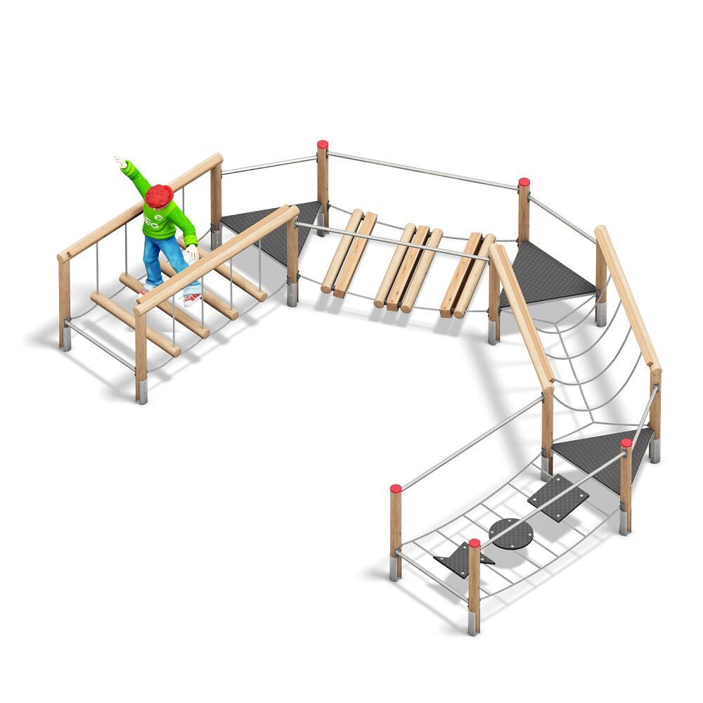 Playparc Klettergerüst Frisia Balancieranlage Kombination D, Für Schulen, Kindergärten, öffentliche Bereiche