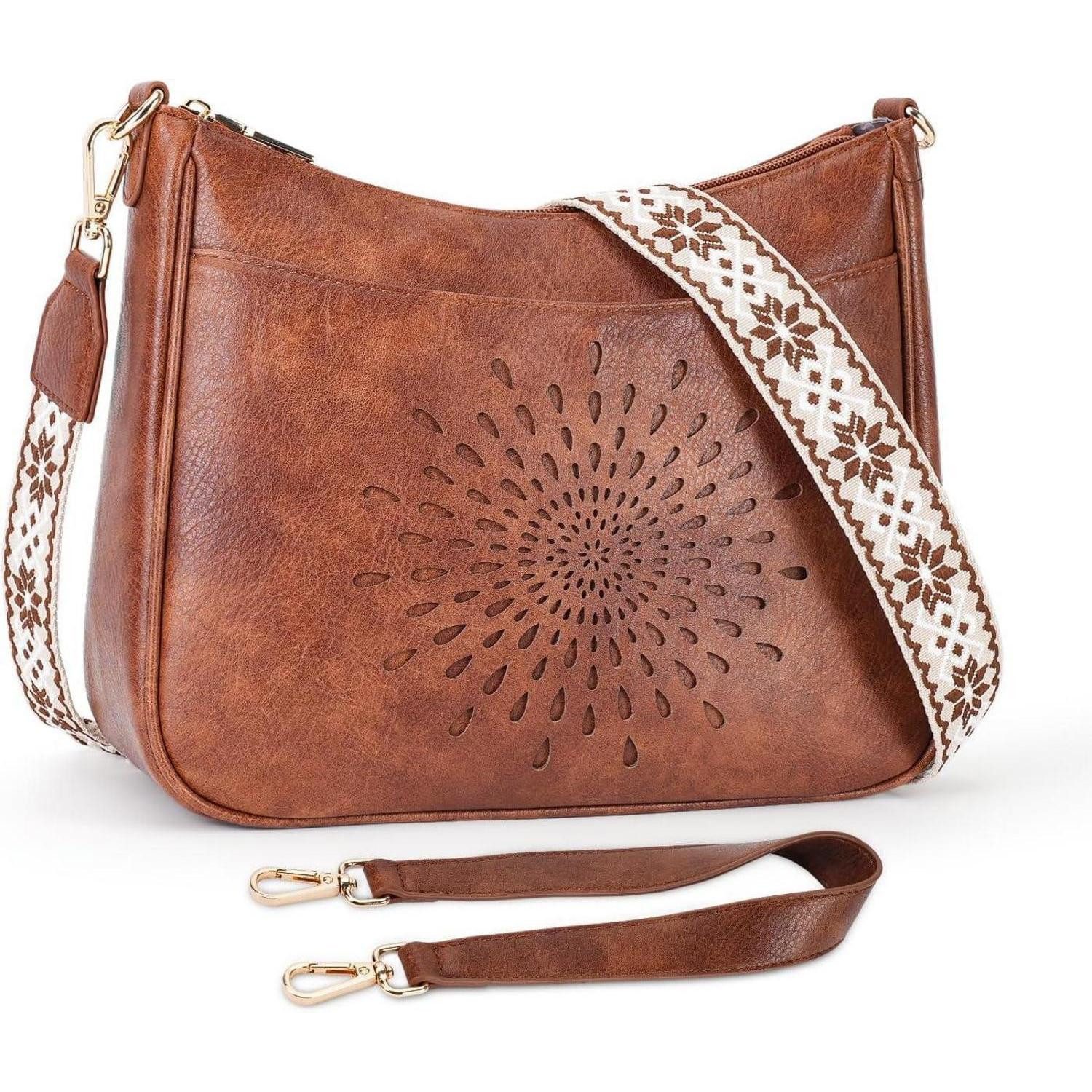 LuxusKollektion Umhängetasche Umhängetasche Damen Klein Schultergurt Kartenschlitz F-802-braun