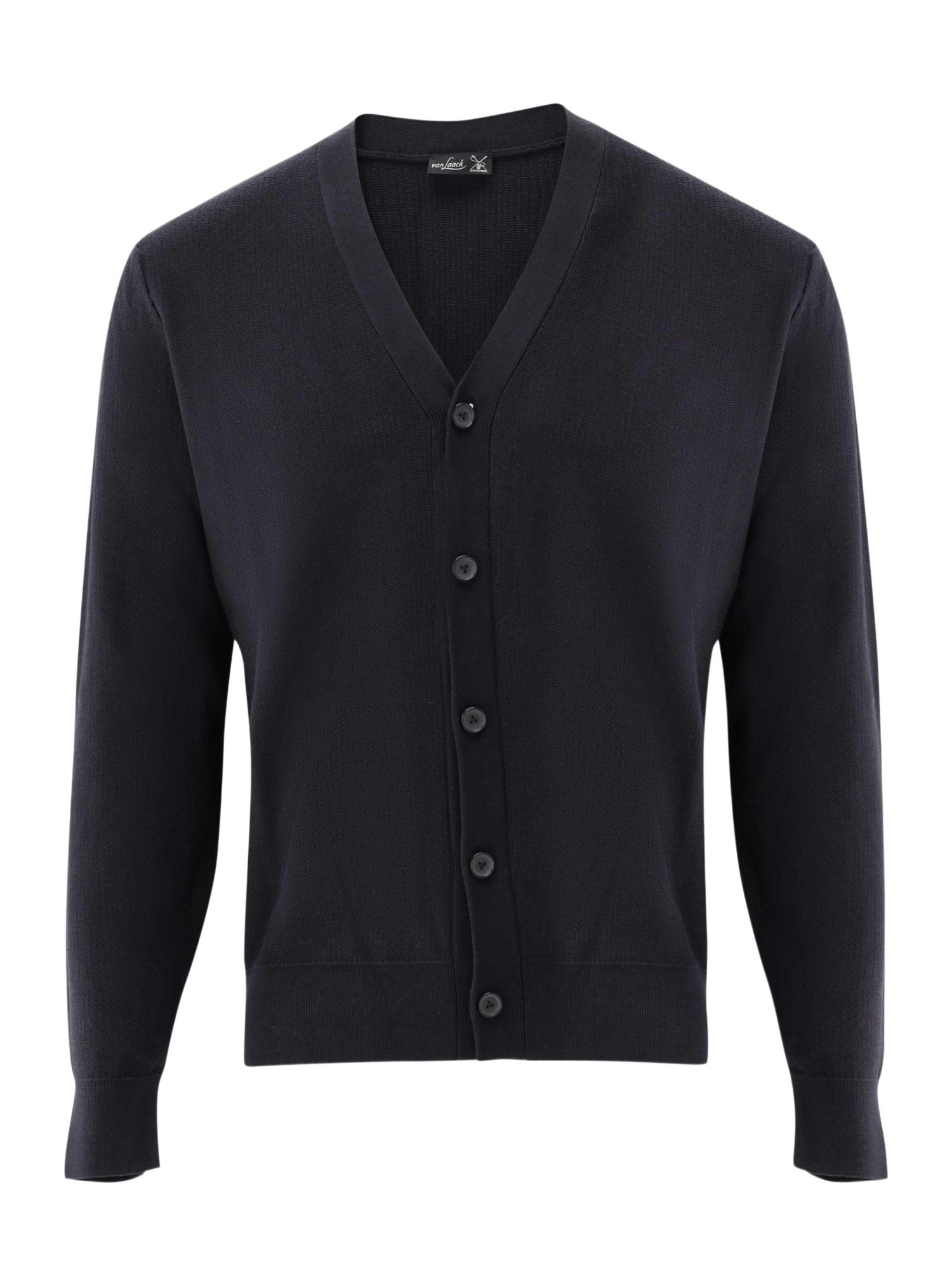 Van Laack Cardigan blau,Casual,Baumwolle,Unifarben,V-Ausschnitt,Lang,Tailliert