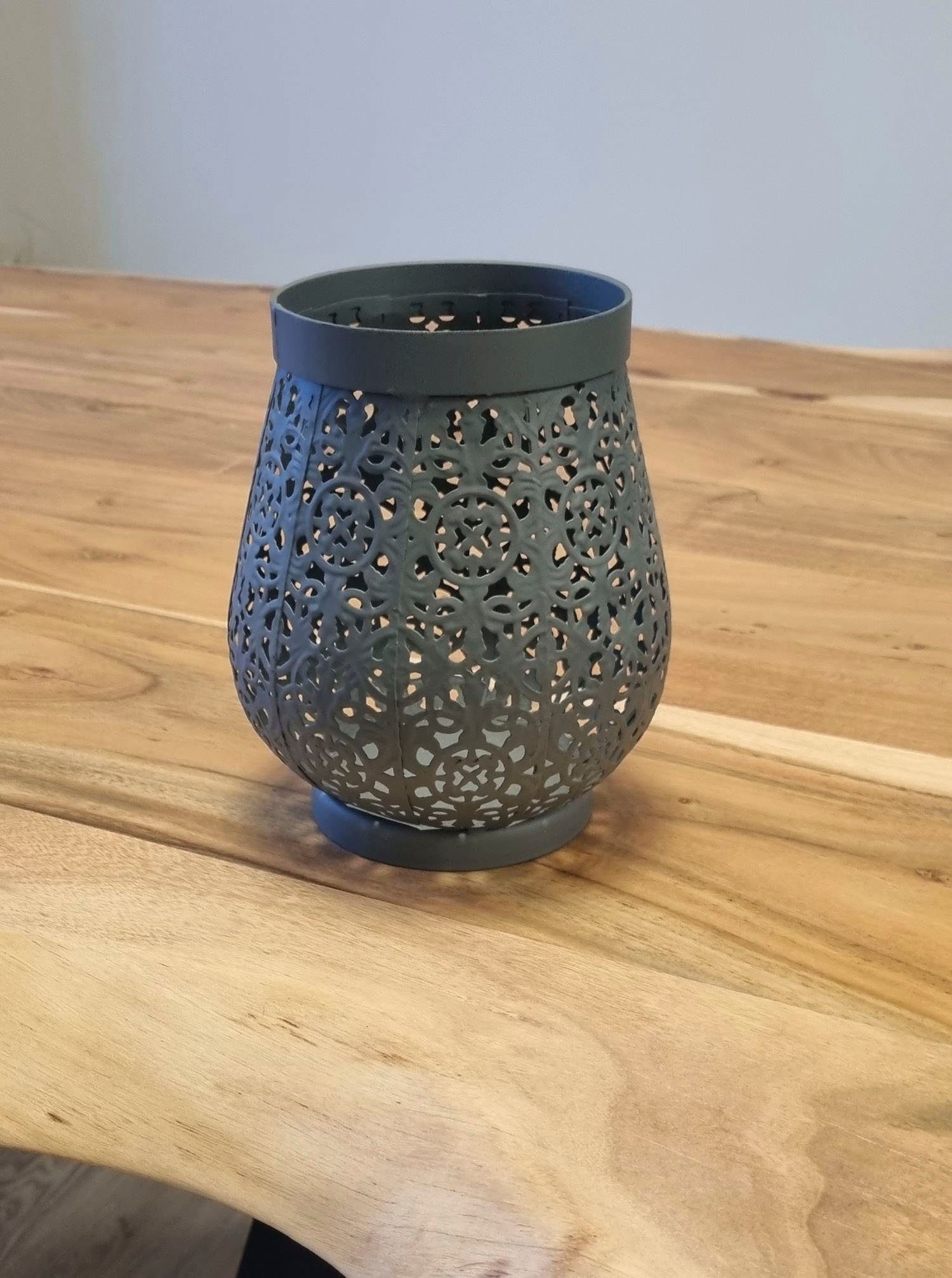 Ambiente Haus Kerzenlaterne Laterne aus Metall in Grau - (H) 16cm (1 St)
