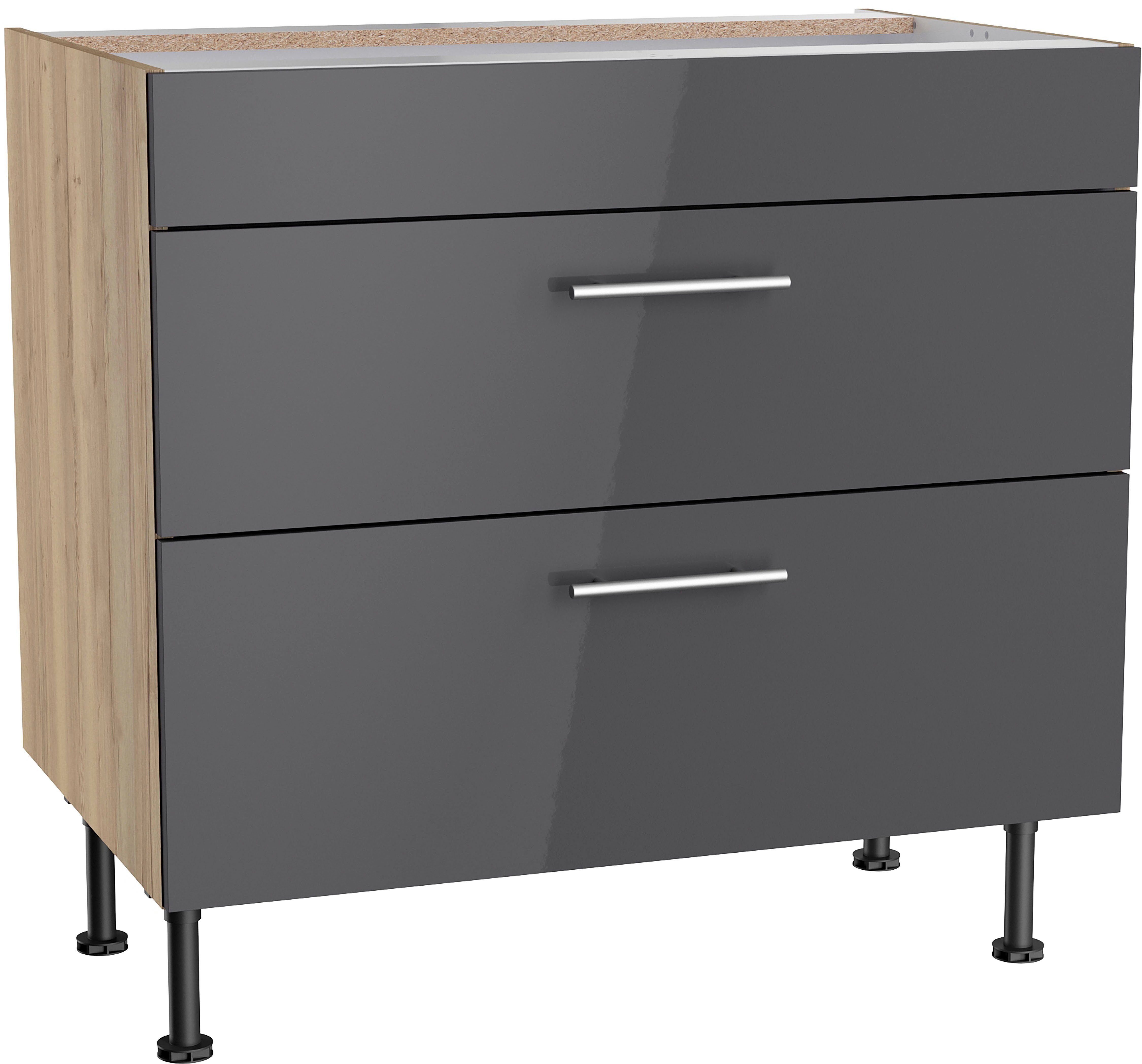 OPTIFIT Unterschrank Klara Breite anthrazit/wildeiche 90 cm