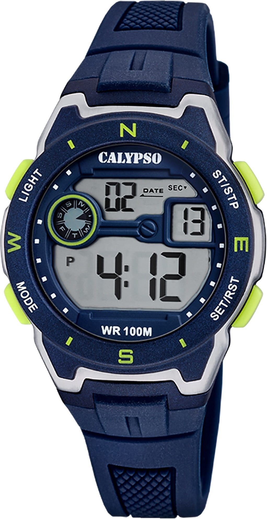 CALYPSO WATCHES Digitaluhr Calypso Herrenuhr Kautschuk dunkelblau, (Digitaluhr), Herrenuhr rund, Kautschukarmband dunkelblau, Sport