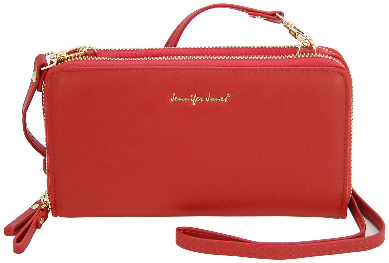J JONES JENNIFER JONES Schultertasche Umhängetasche - 2 in 1 Geldbörse und Handytasche in Einem (bis 7 Zoll)