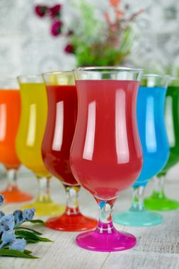 Sendez Gläser-Set 6 Cocktailgläser Mix Farbe 480ml Cocktailglas Longdrinkgläser, Glas