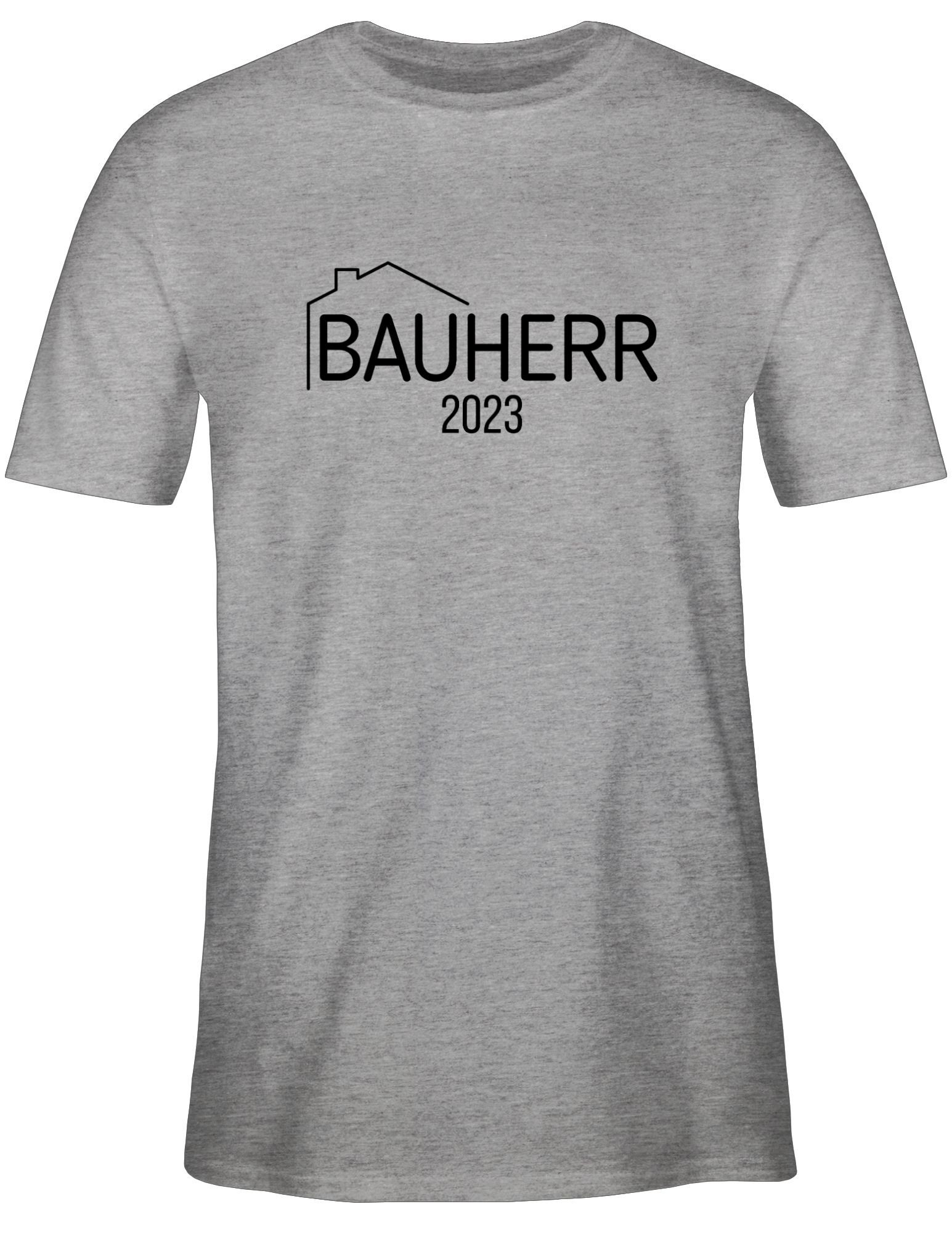 Shirtracer T-Shirt Bauherr 2023 Herren Geschenke meliert & Grau Männer 3