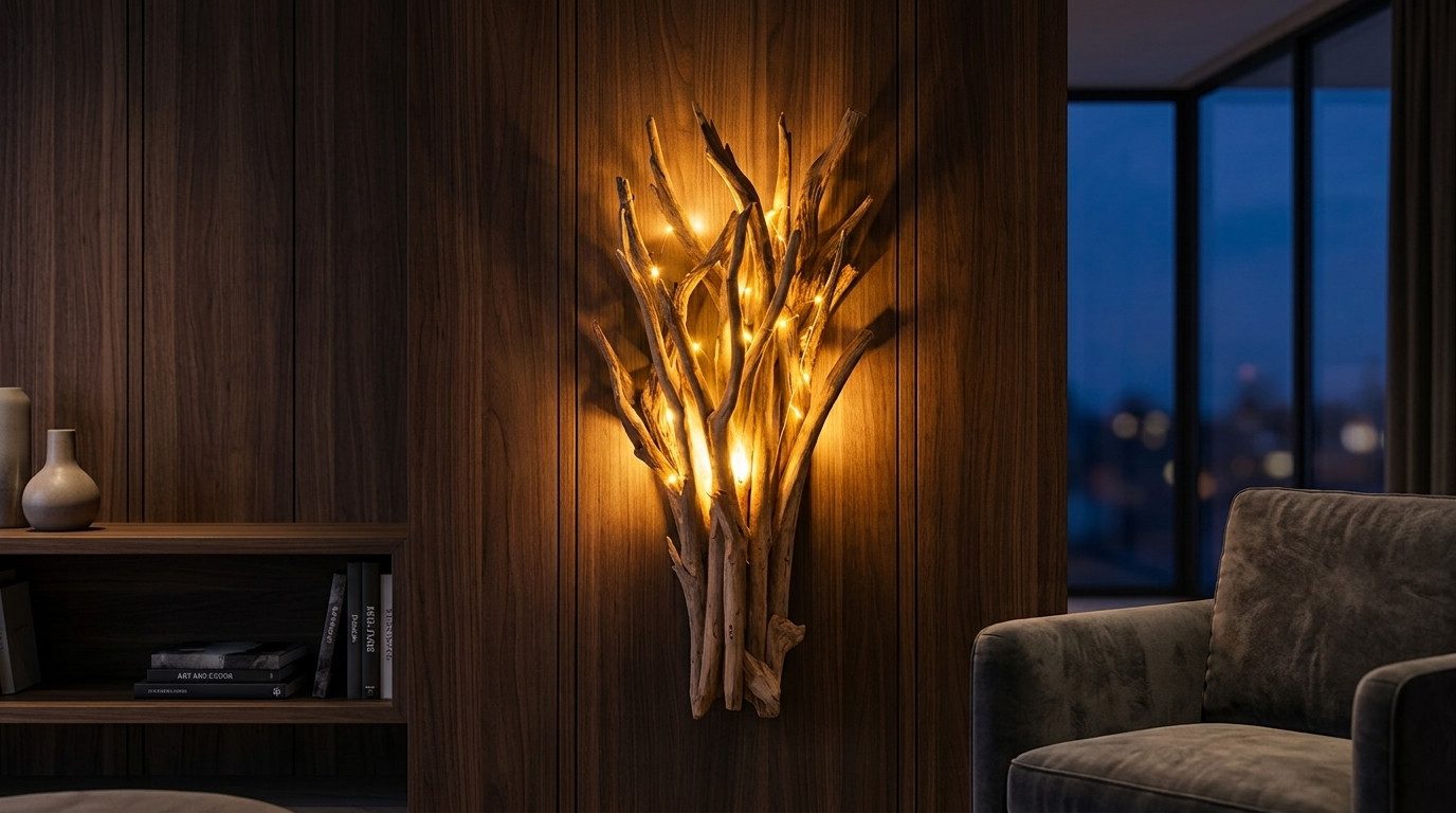 Möbel Bressmer Wandleuchte BAKA Holzwandlampe,Handarbeit Treibholzlampe,dekorative Wandleuchte