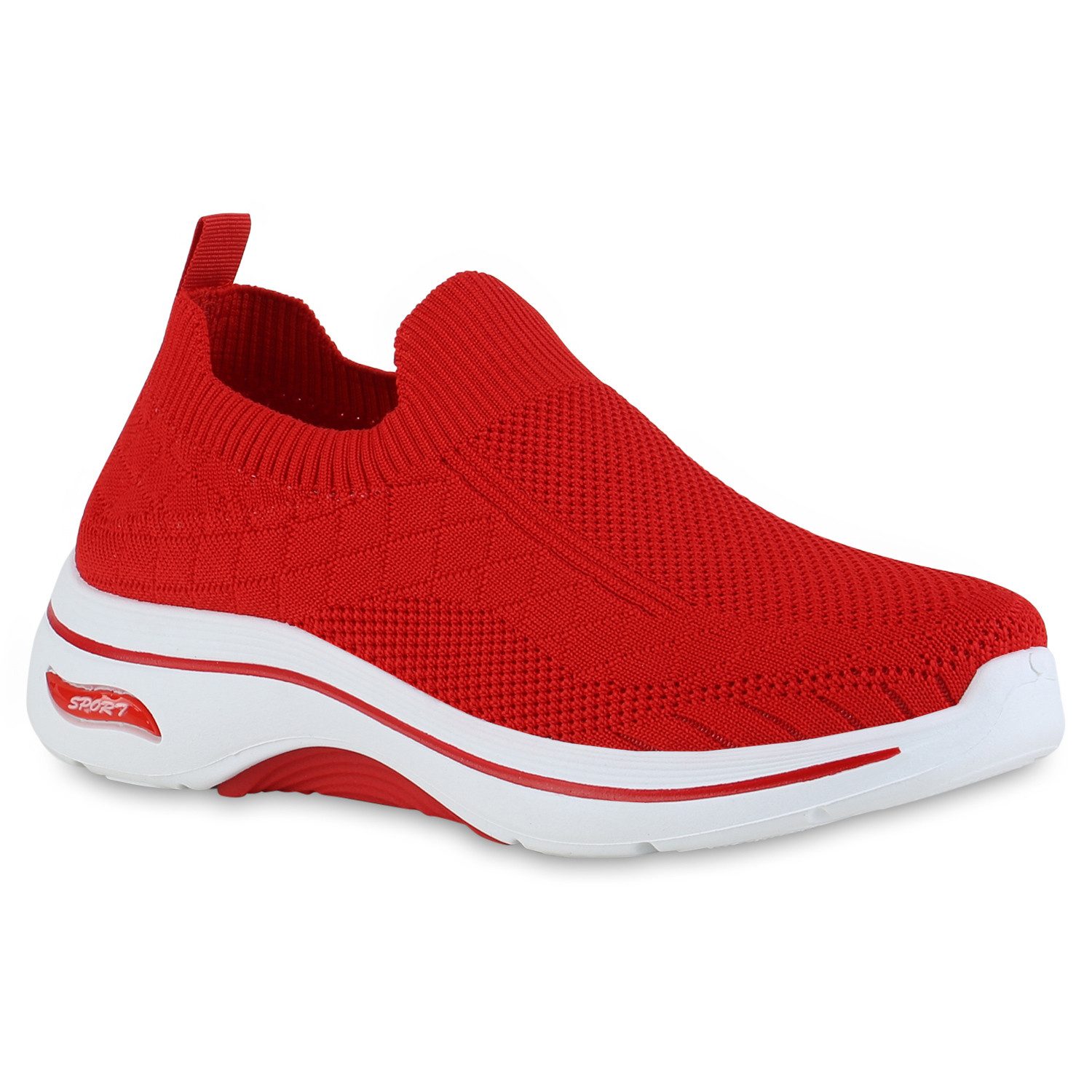 VAN HILL 841625 Slip-On Sneaker Damen Slip Ons Sportschuhe Sportliche Strick Profil-Sohle