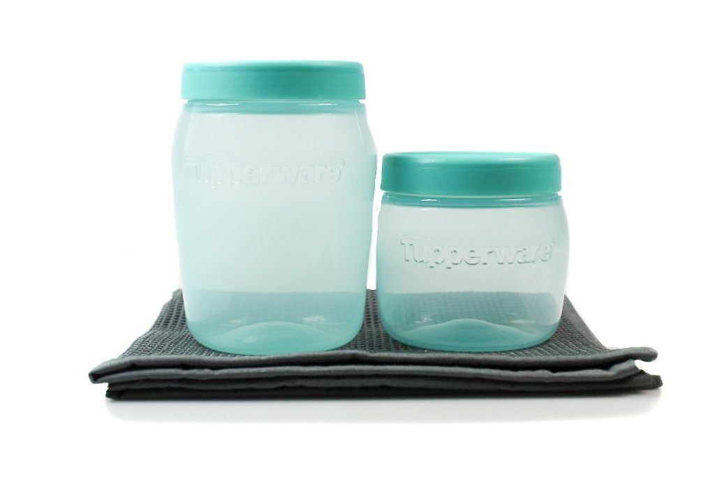 TUPPERWARE Back-Set TUPPERWARE Universal Behälter 550 ml + 325 ml helles türkis mit Öffnun