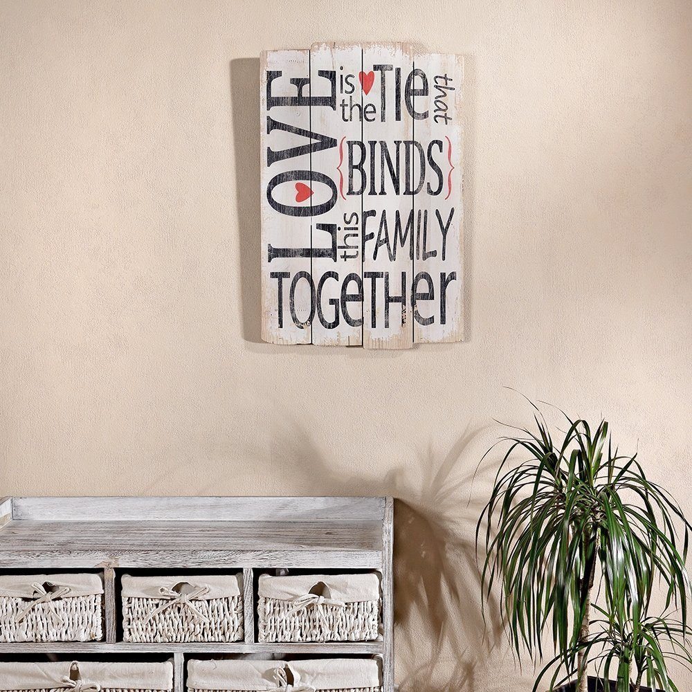 Mucola Holzbild 60cm Wand Holzschild LOVE Holzbild Wandbild Wanddekoration Shabby Chic, Love (Stück, 1 St), Schriftzug LOVE