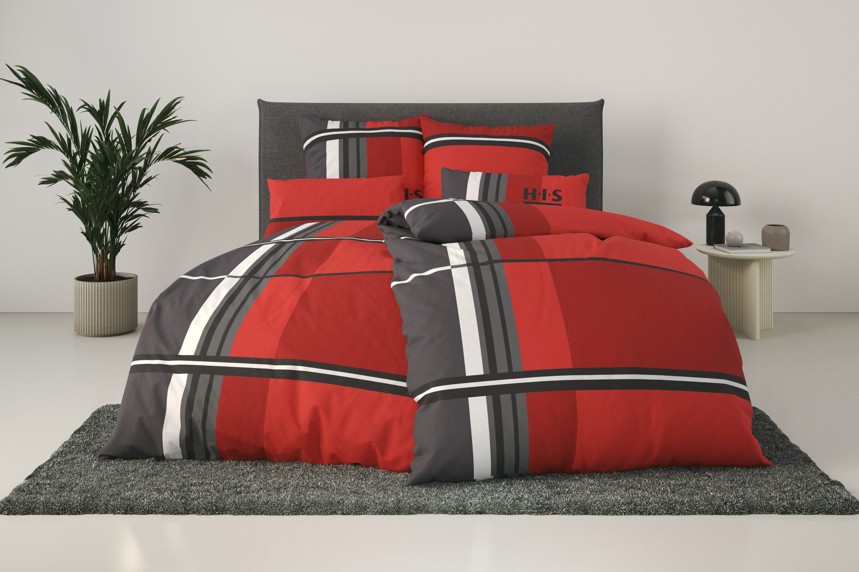 H.I.S Bettwäsche Cassia, Linon, 2 teilig, in sportlichem Karo Design,Bettwä günstig online kaufen