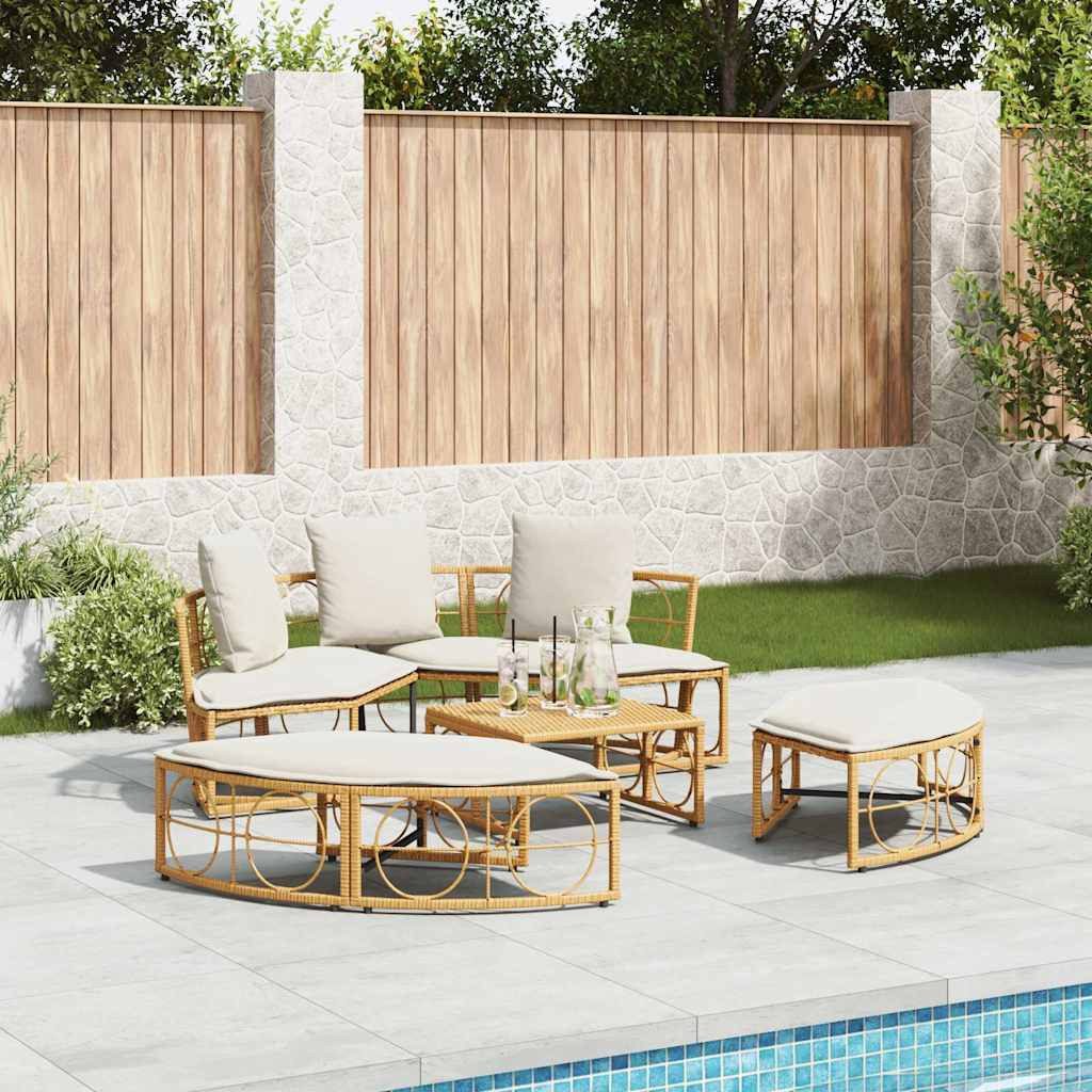 vidaXL Bett Outdoor-Loungebett ohne Dach Poly Rattan