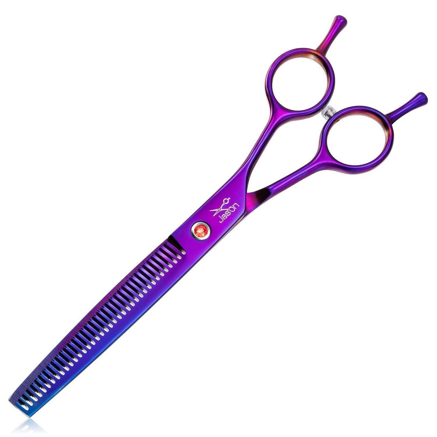 LuxusKollektion Haarschere Effilierschere Hund 7.5" 36 Zähne Lila