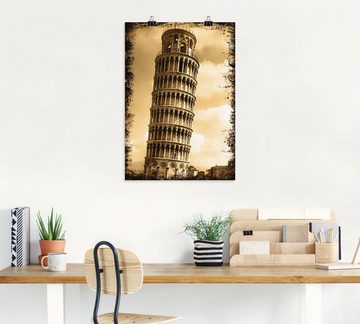 Artland Poster Pisa - Campanile, Gebäude (1 St), als Leinwandbild, Wandaufkleber oder Poster in versch. Größen