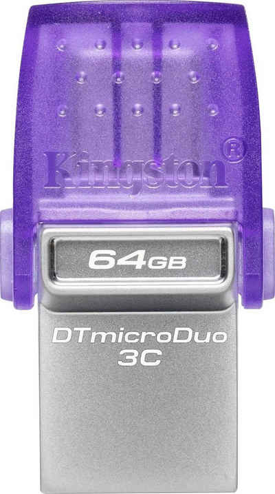Kingston DATATRAVELER® MICRODUO™ 3C 64GB USB-Stick (USB 3.2, Lesegeschwindigkeit 200 MB/s)