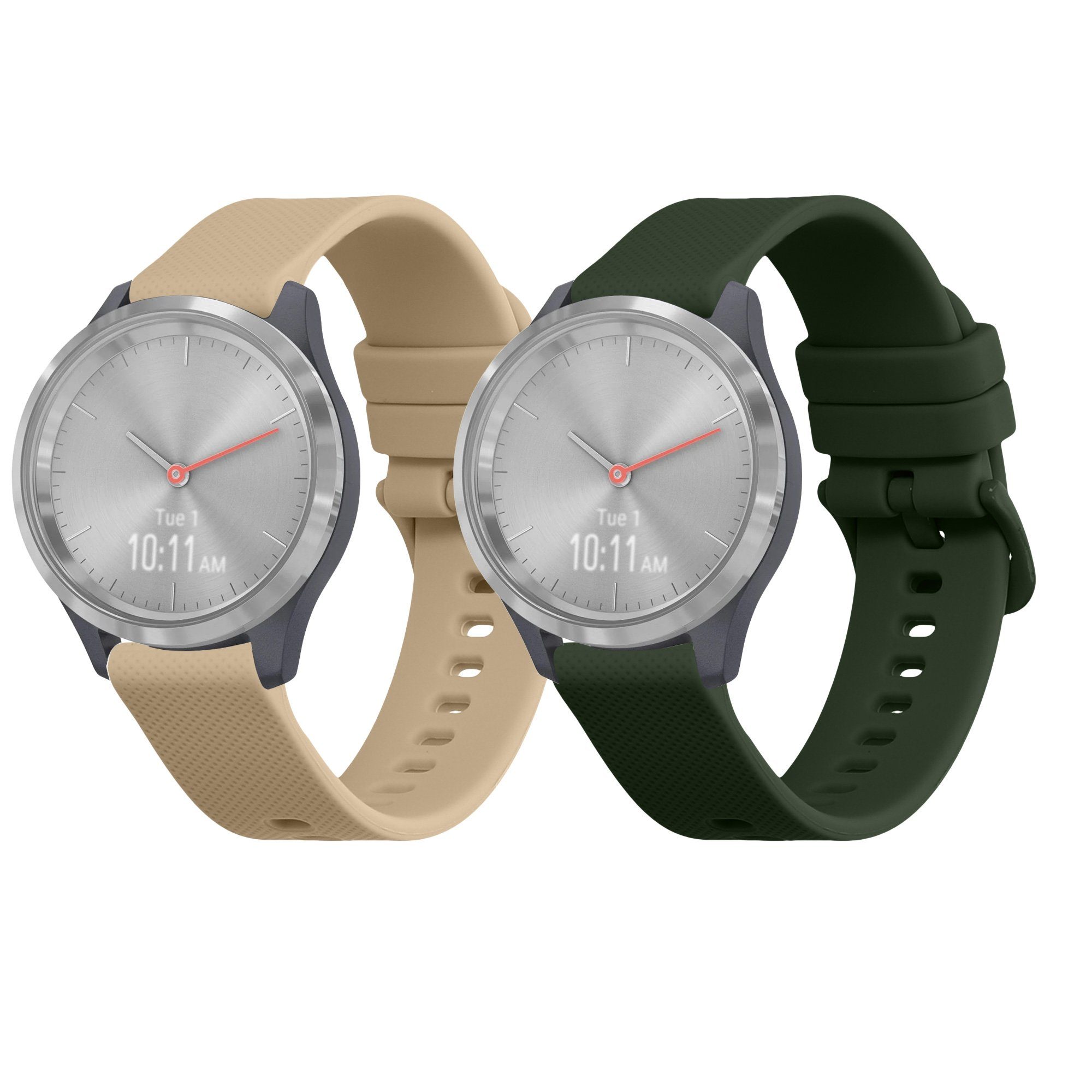 kwmobile 2x Uhrenarmband für Garmin vivomove 3S / vivoactive 4S Armband Smartwatch, 2-tlg., Fitnesstracker Band Set aus TPU Silikon - Ersatzarmband Smartwatch