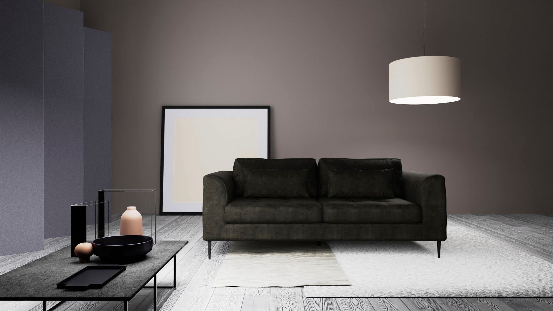 TRENDMANUFAKTUR 2-Sitzer Luzi, gemütlich und bequem, tolle Detailverabeitung, wahlweise mit Schlaffunktion und Bettkasten, inklusive Nierenkissen