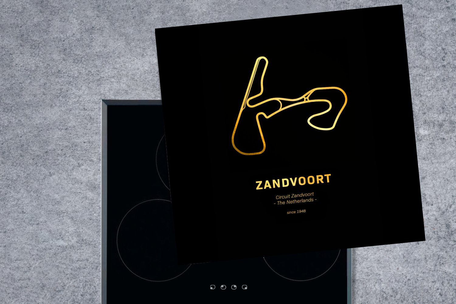 Herdblende-/Abdeckplatte - Zandvoort tlg), für MuchoWow Ceranfeldabdeckung, (1 - 1, Rennstrecke Formel Arbeitsplatte Vinyl, 78x78 cm, küche