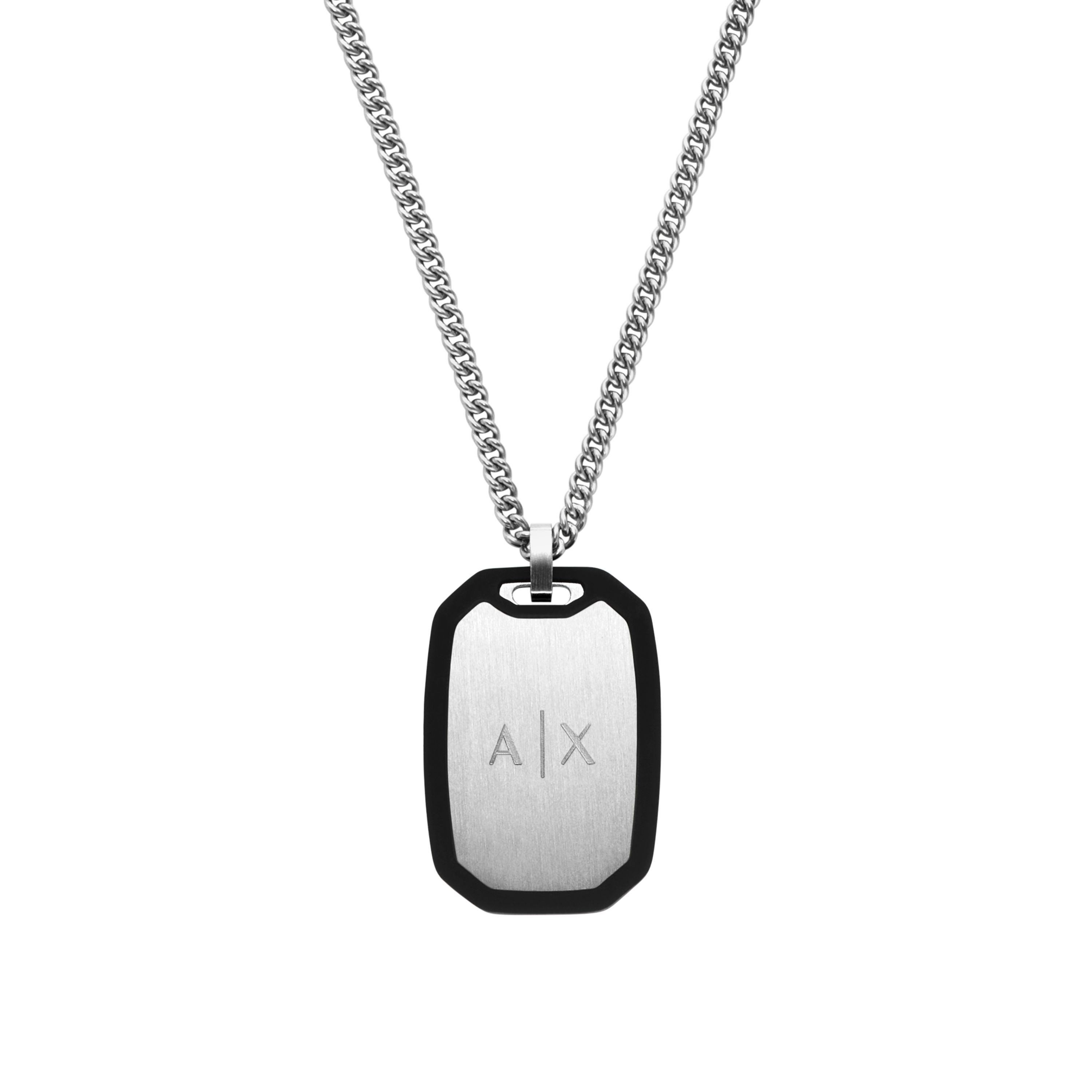 ARMANI EXCHANGE Kette mit Anhänger Schmuck Geschenk Edelstahl, Silikon