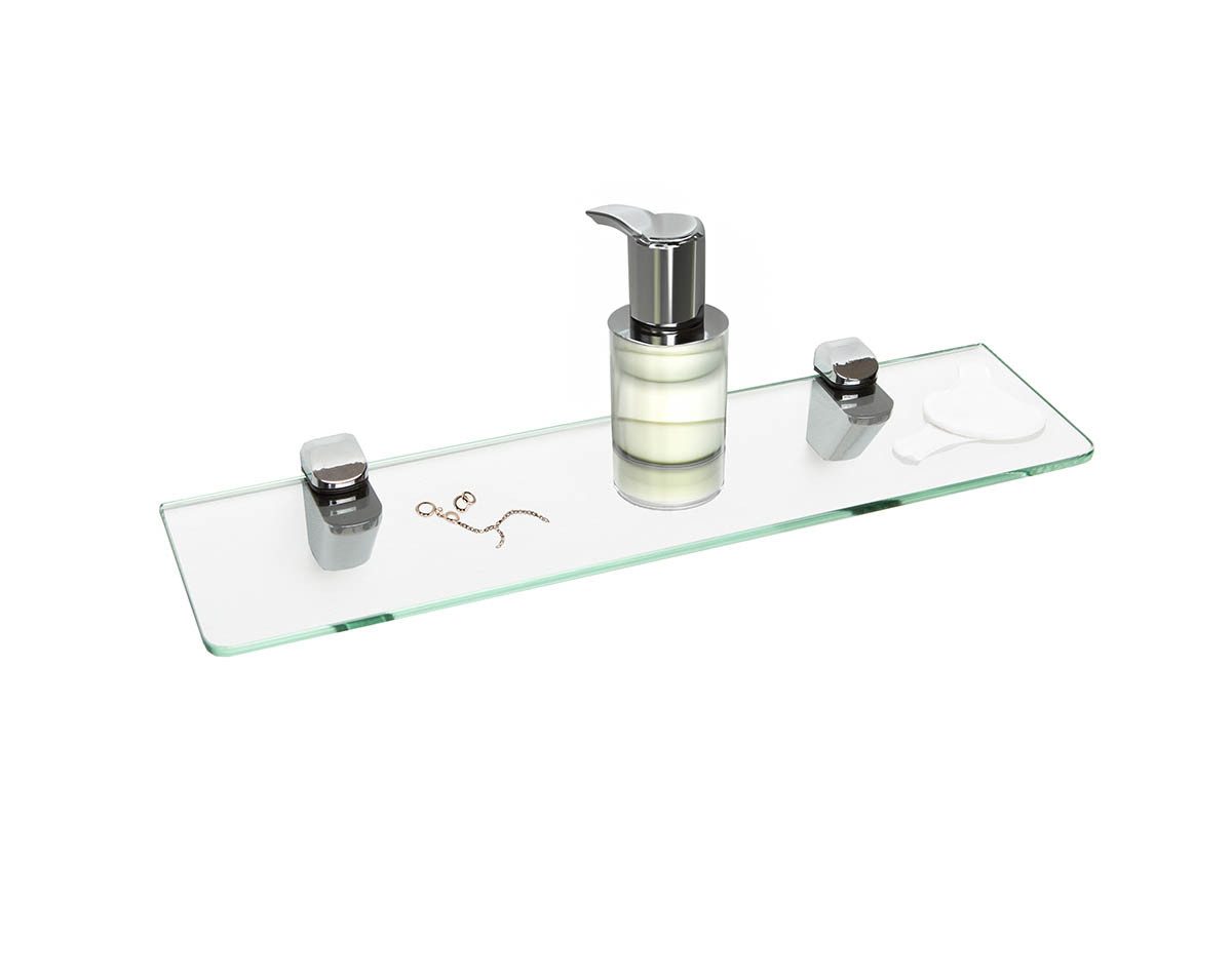 einfachgutemoebel Waschtisch-Set Glasregal 40x10cm Sicherheitsglas ESG, günstig online kaufen