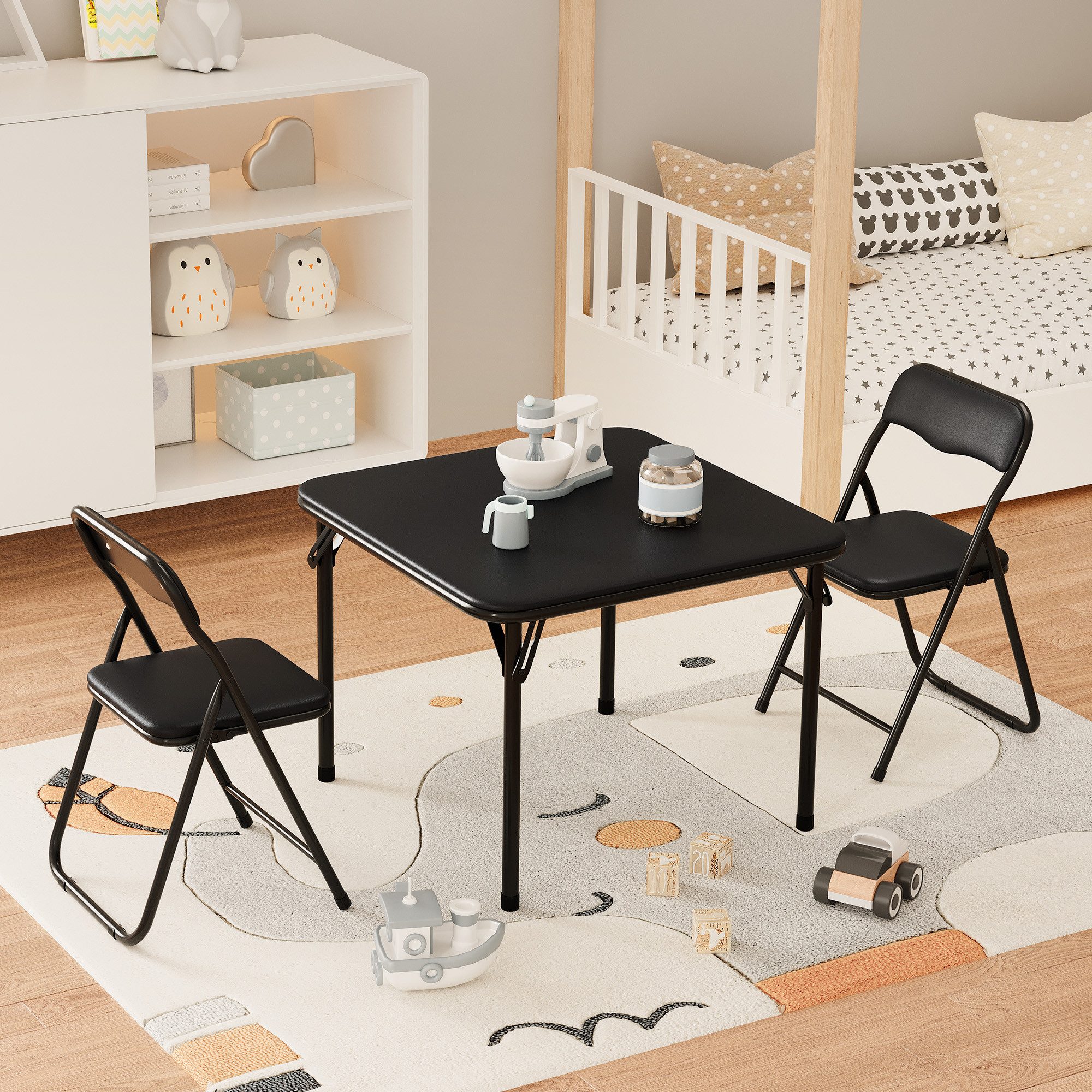 GarveeMore Kindersitzgruppe Klappbarer 3-teiliges mit weichem PU-Kissen, Ti günstig online kaufen