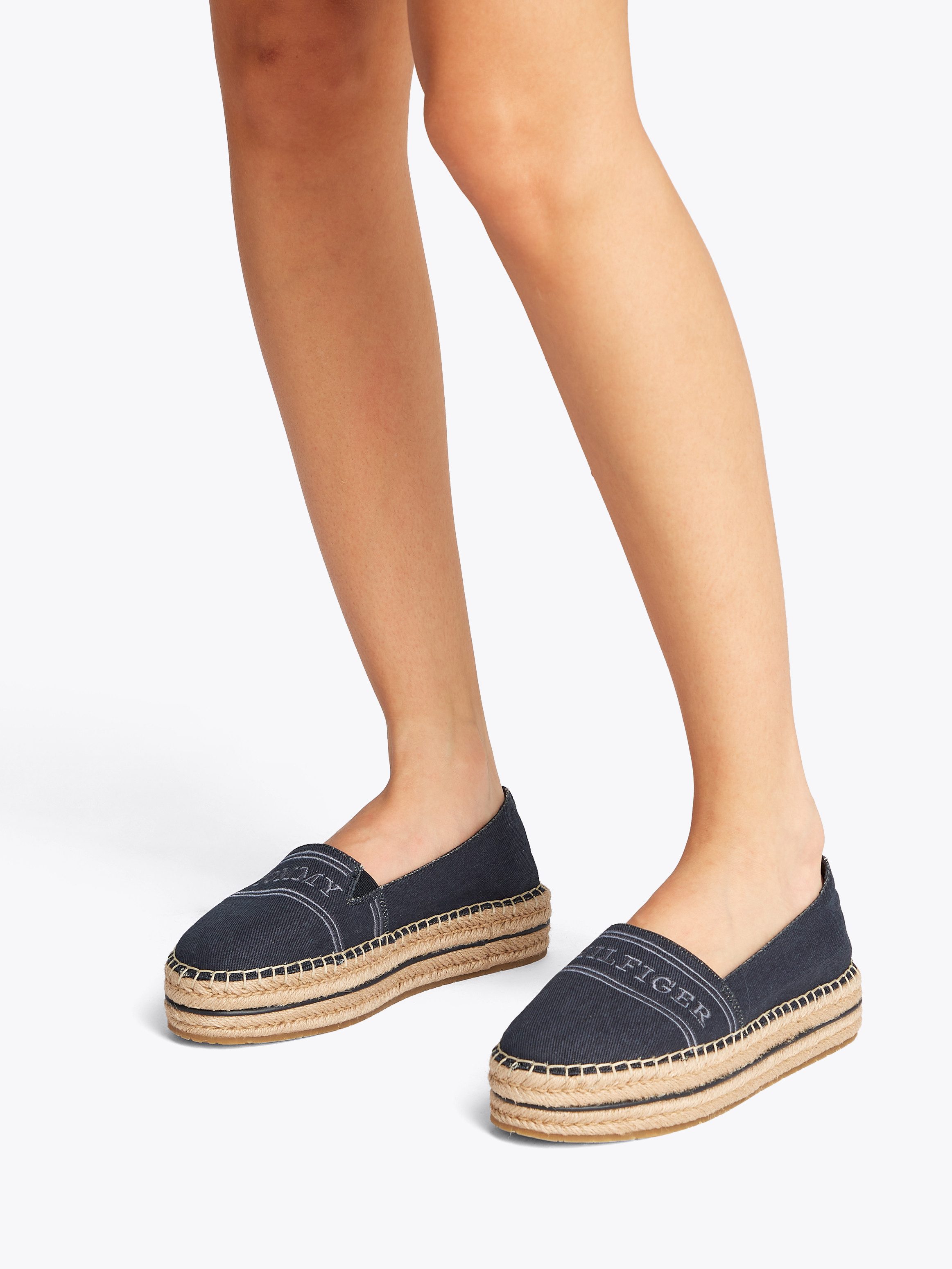 Tommy Hilfiger DENIM PLATFORM ESPADRILLE Espadrille, Plateau, Slipper, Schl günstig online kaufen