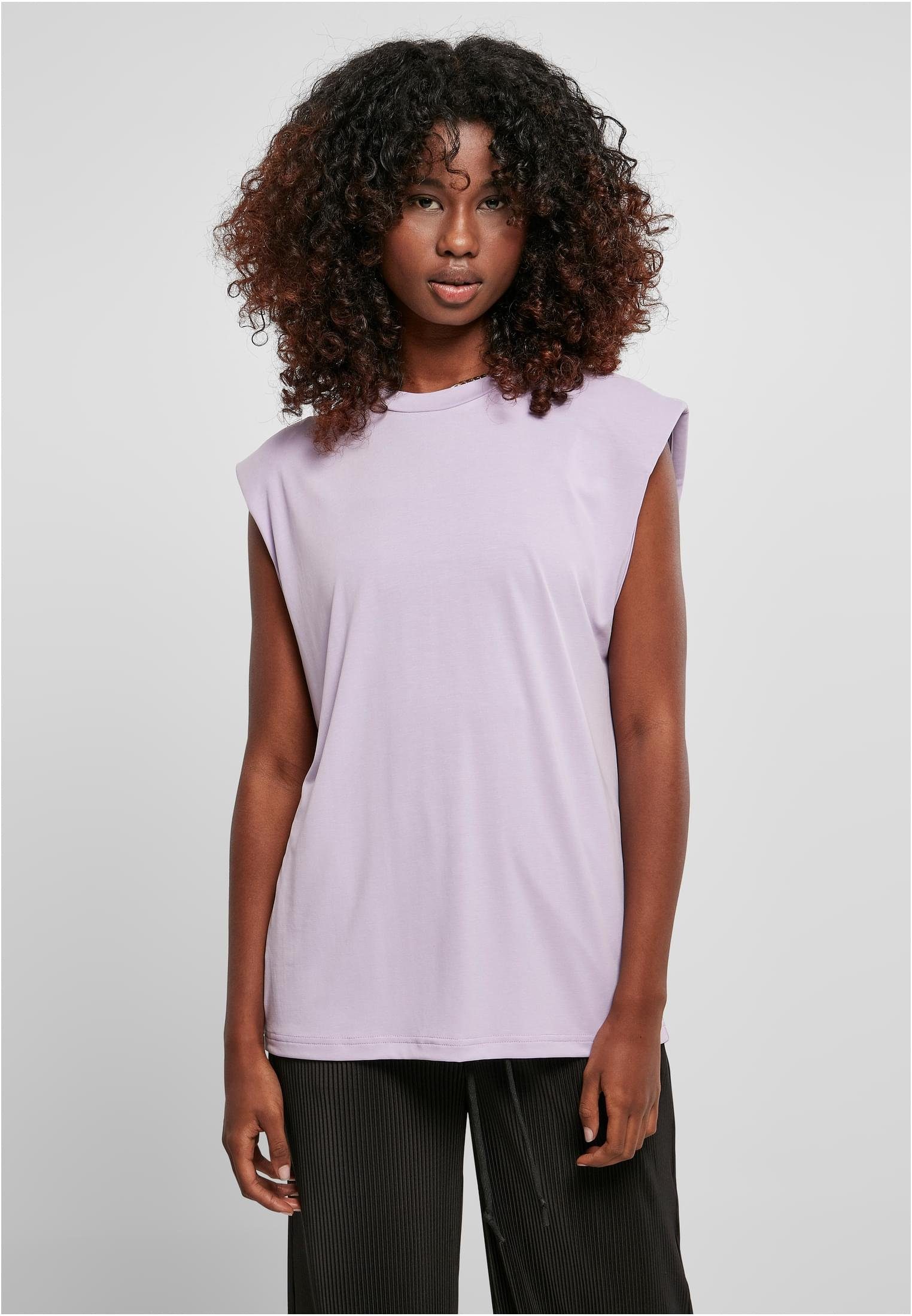 Tank URBAN CLASSICS (1-tlg) Padded Damen lilac Ladies T-Shirt Modal Shoulder