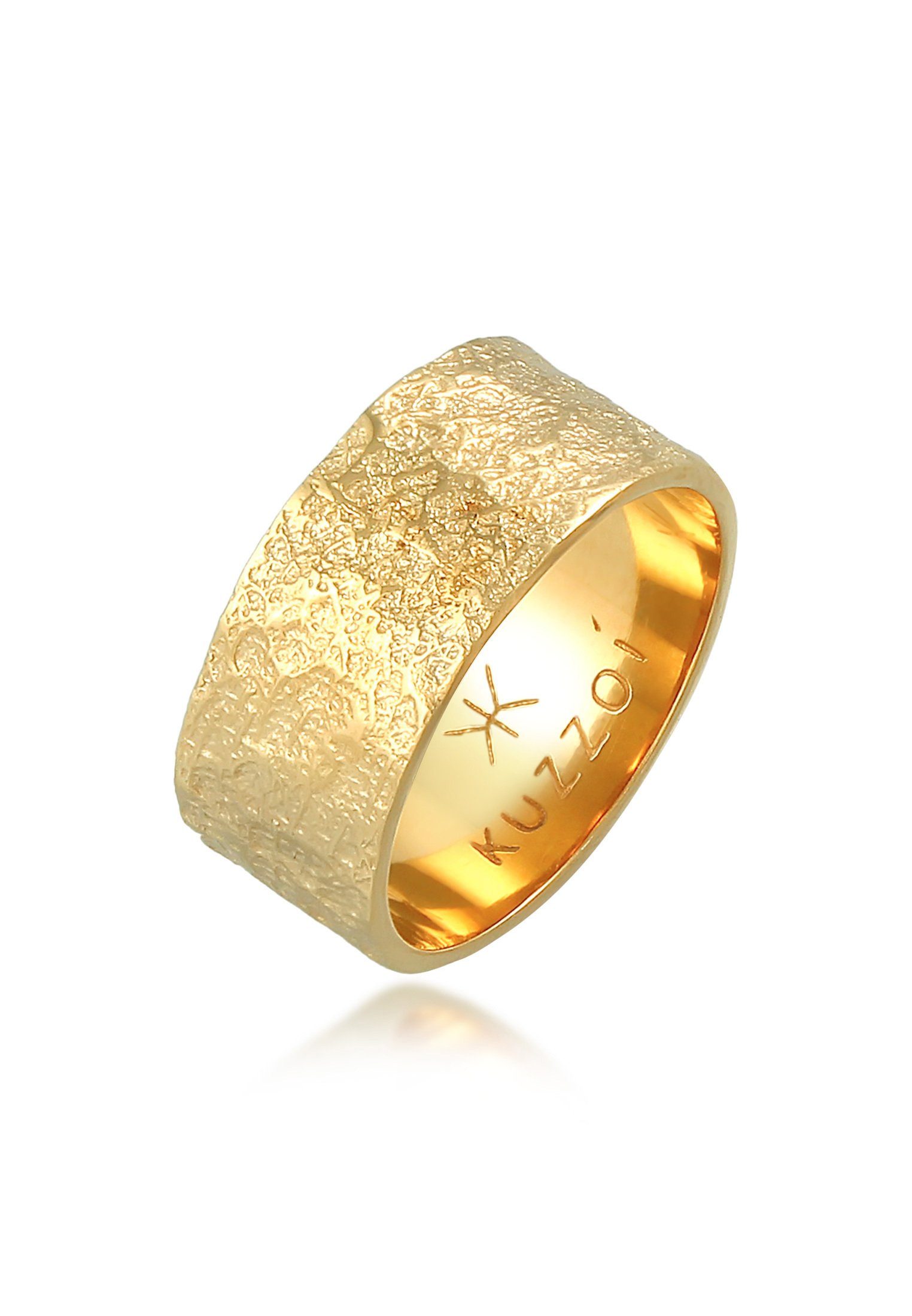 925 Bandring Silber Struktur Kuzzoi Herren Organic Silberring Gold