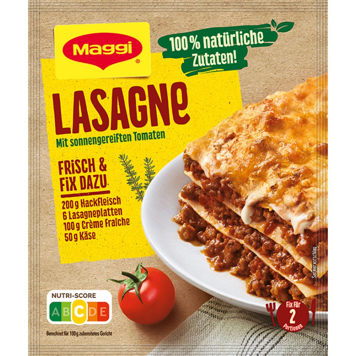MAGGI Saucen, Maggi Fix für Lasagne würzig tomatig natürliche Zutaten 30 g