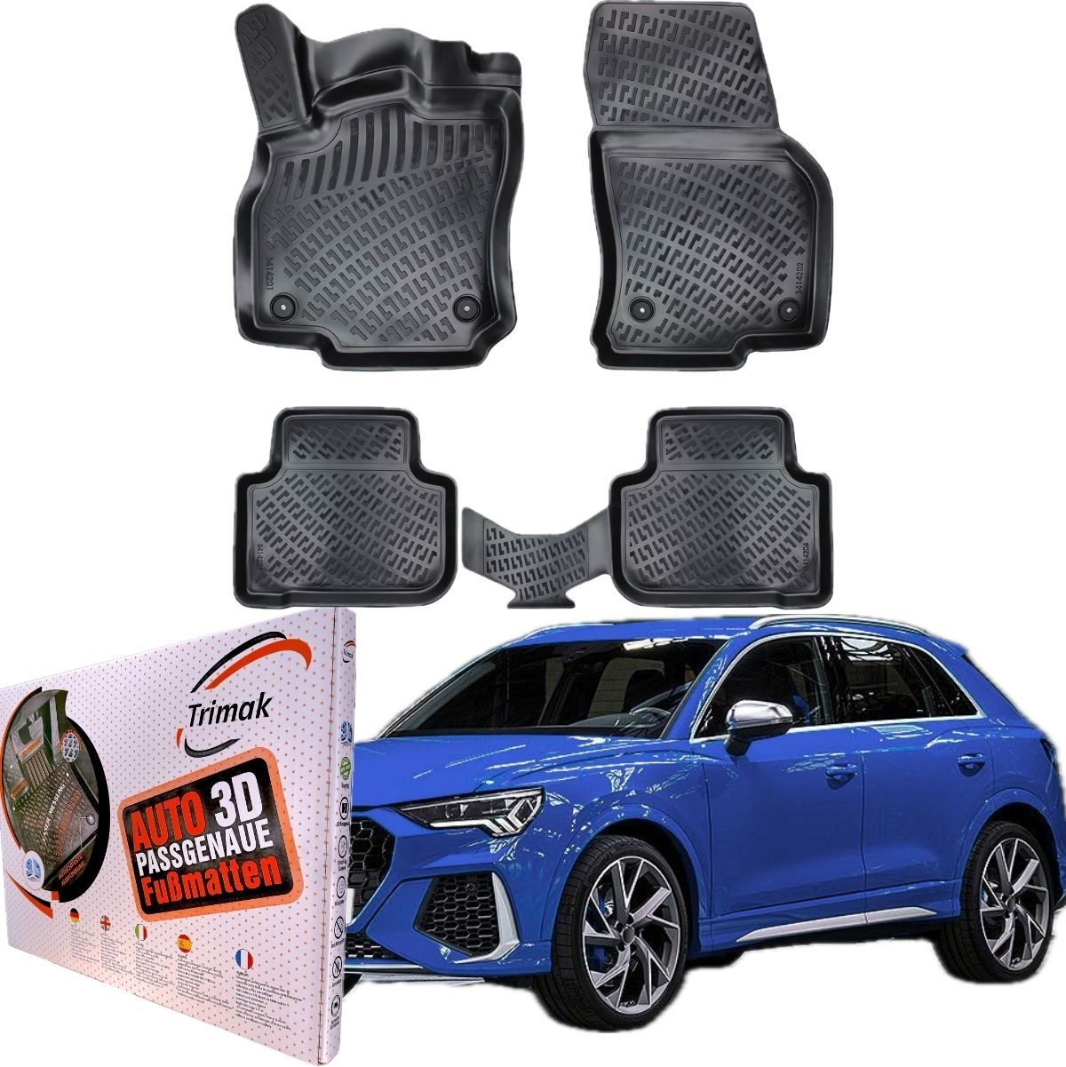 Passform-Fußmatten Oder Kofferraumwanne Oder Set kompatibel mit Audi Q3