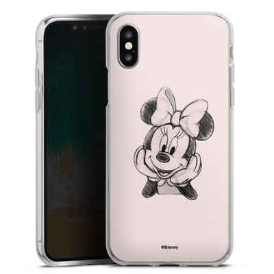 DeinDesign Handyhülle Minnie Mouse Offizielles Lizenzprodukt Disney Minnie Posing Sitting, Apple iPhone Xs Silikon Hülle Bumper Case Handy Schutzhülle