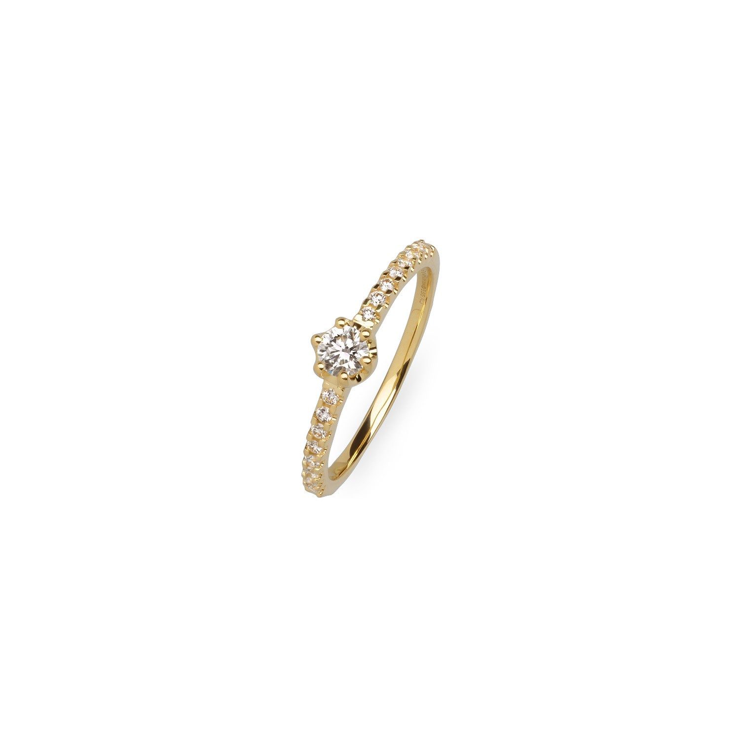 XENOX Diamantring Diara Ring Lab Grown Diamant 0,36 ct 585er Gelbgold DS2049G Gr. 54