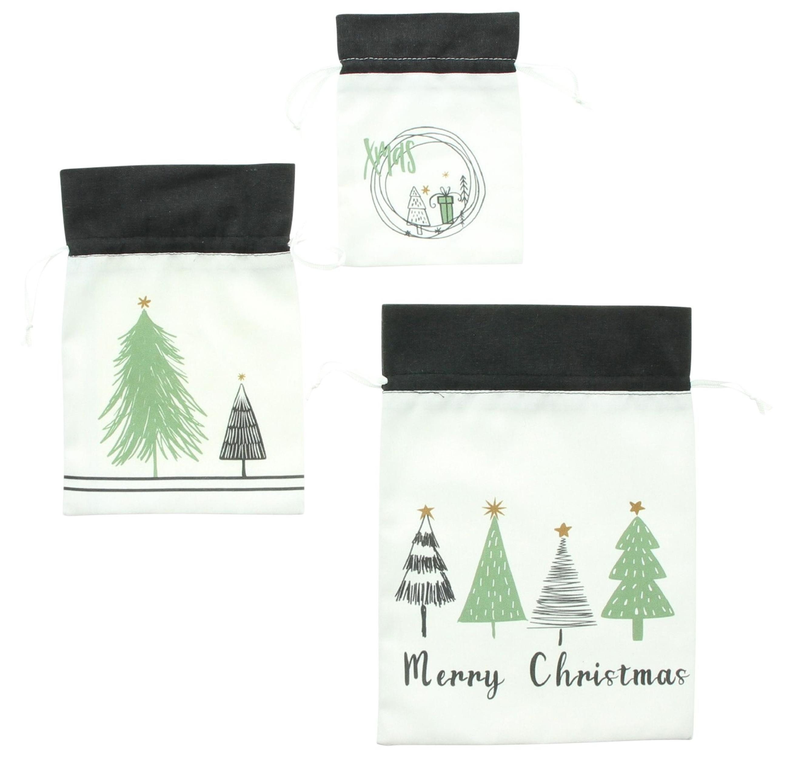 Frank Flechtwaren Tragetasche Geschenktäschchen "XMAS", 3er Set