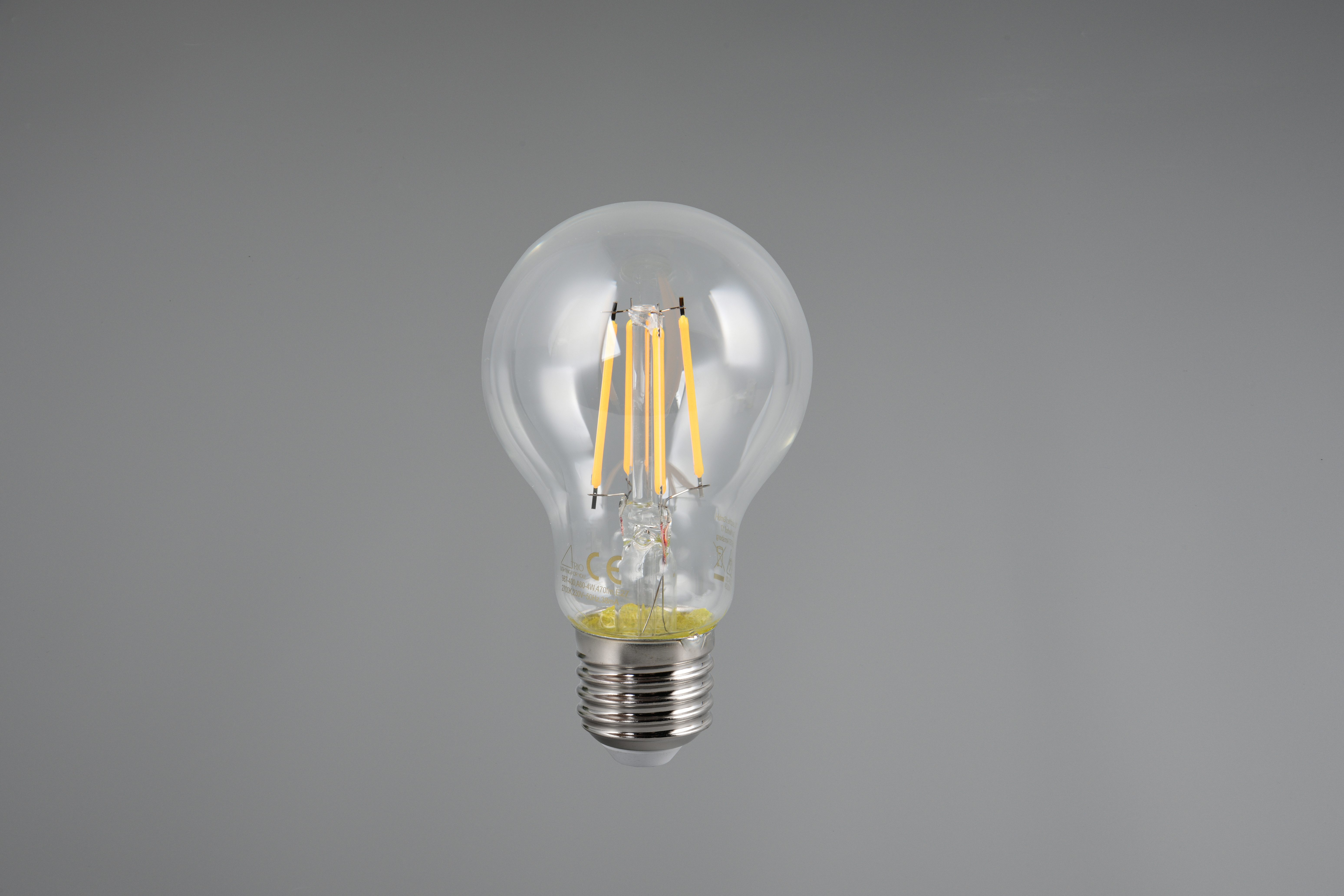 TRIO Leuchten LED-Filament Leuchtmittel Set E27, E27, 3 St., Warmweiß, 3er Set Filament Leuchtmittel E27 Fassung, Glühbirne E27 LED warmweiß