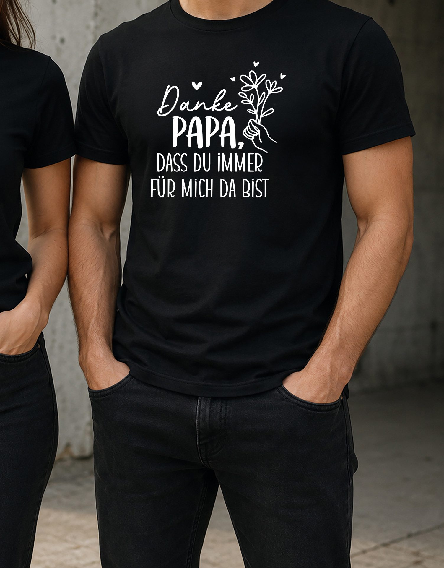 MyDesign24 T-Shirt Danke Papa Vatertag T-Shirt schwarz kurzarm Regular Fit i856