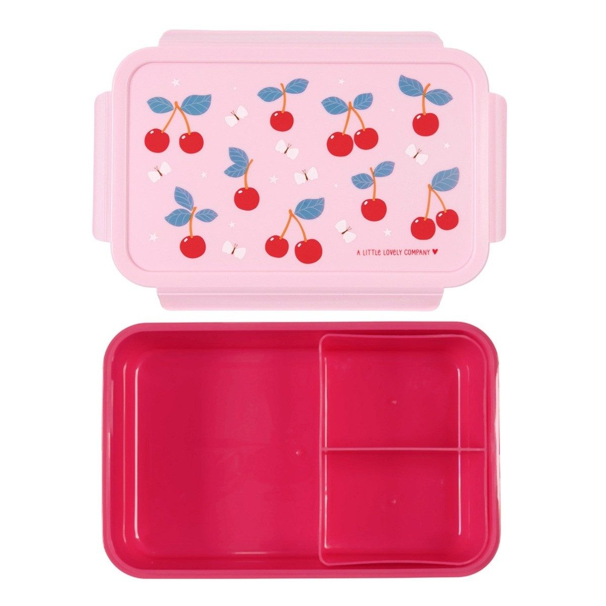 A Little Lovely Company Lunchbox Bento Brotdose mit Fächern & Klickverschluss Kirschdesign