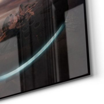 DEQORI Glasbild 'Millennium Falcon Dunkel', 'Millennium Falcon Dunkel', Glas Wandbild Bild schwebend modern