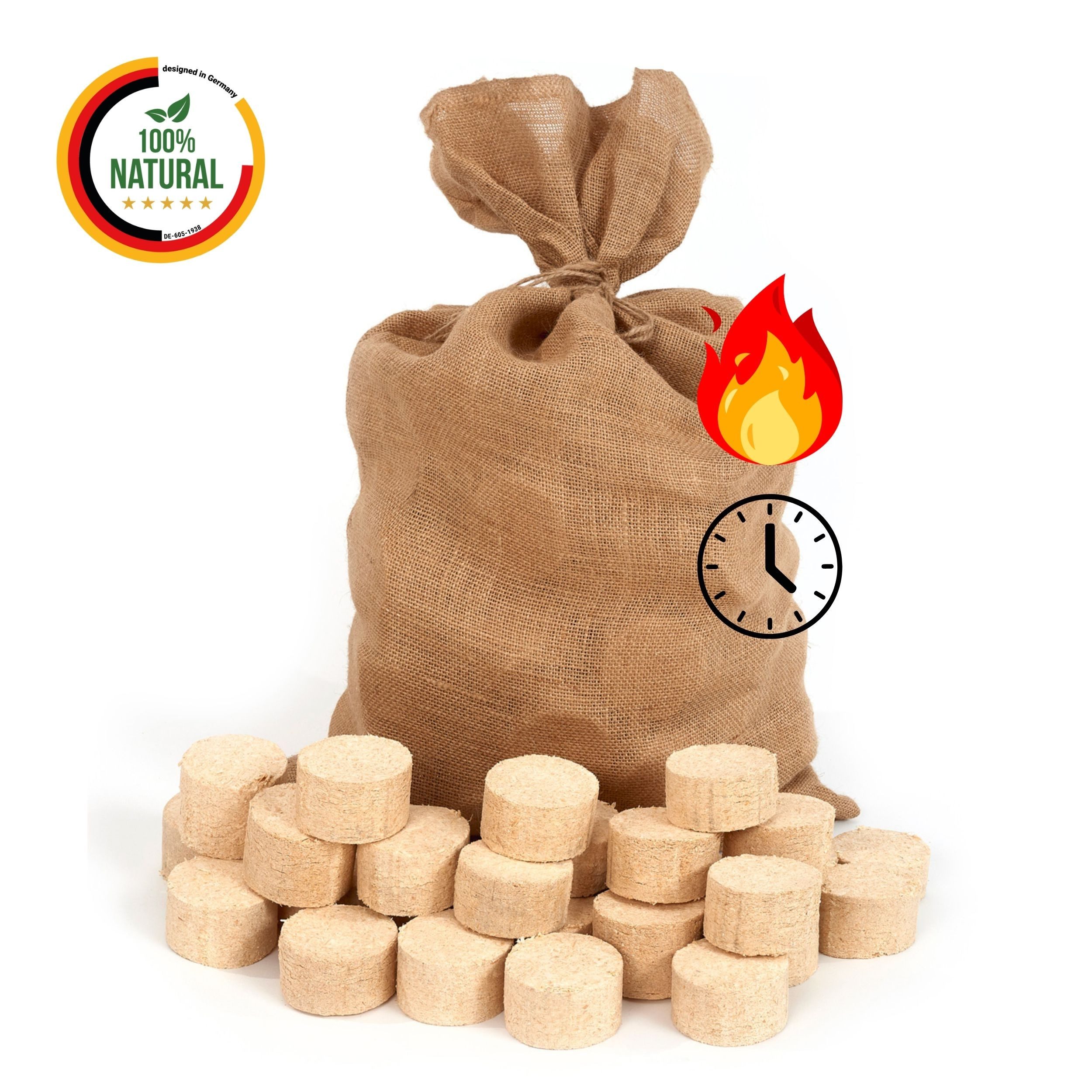 Floranica Kaminholz Gepresste 100% Holzbriketts Hohe Brennwert Raucharm, 12.5 kg, (1-St), Briketts für Kamin Ofen Grill