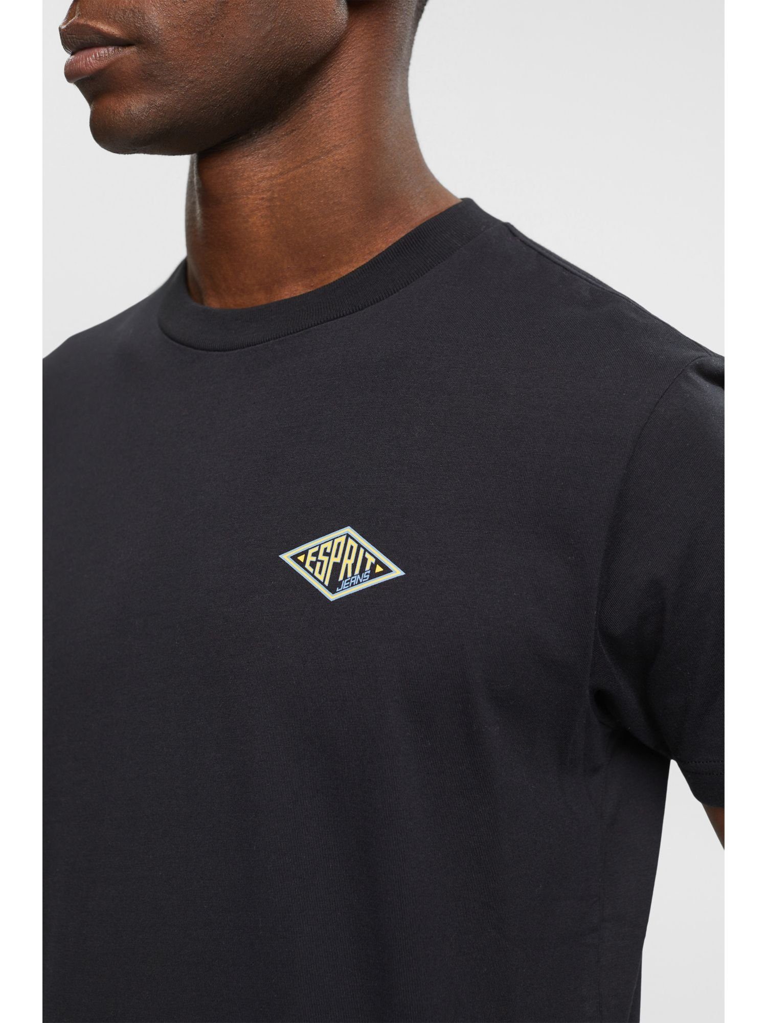 Esprit BLACK Logo-T-Shirt (1-tlg) Langarmshirt