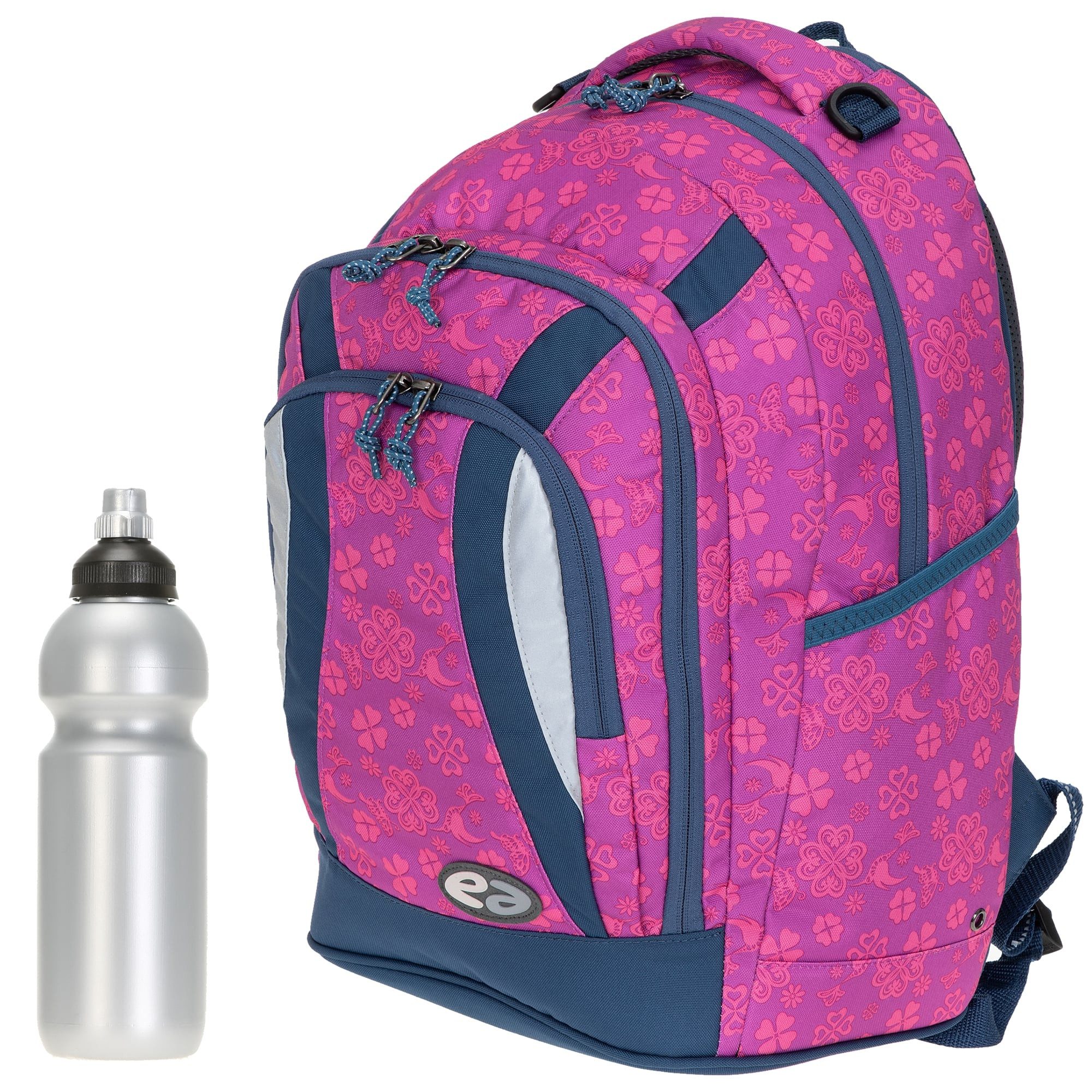 yzea® Schulrucksack Jungen Mädchen ab 3. Klasse Go Bo, Schultasche Schulmappe Rucksack 2 große Fächer mit Brustgurt + Flasche