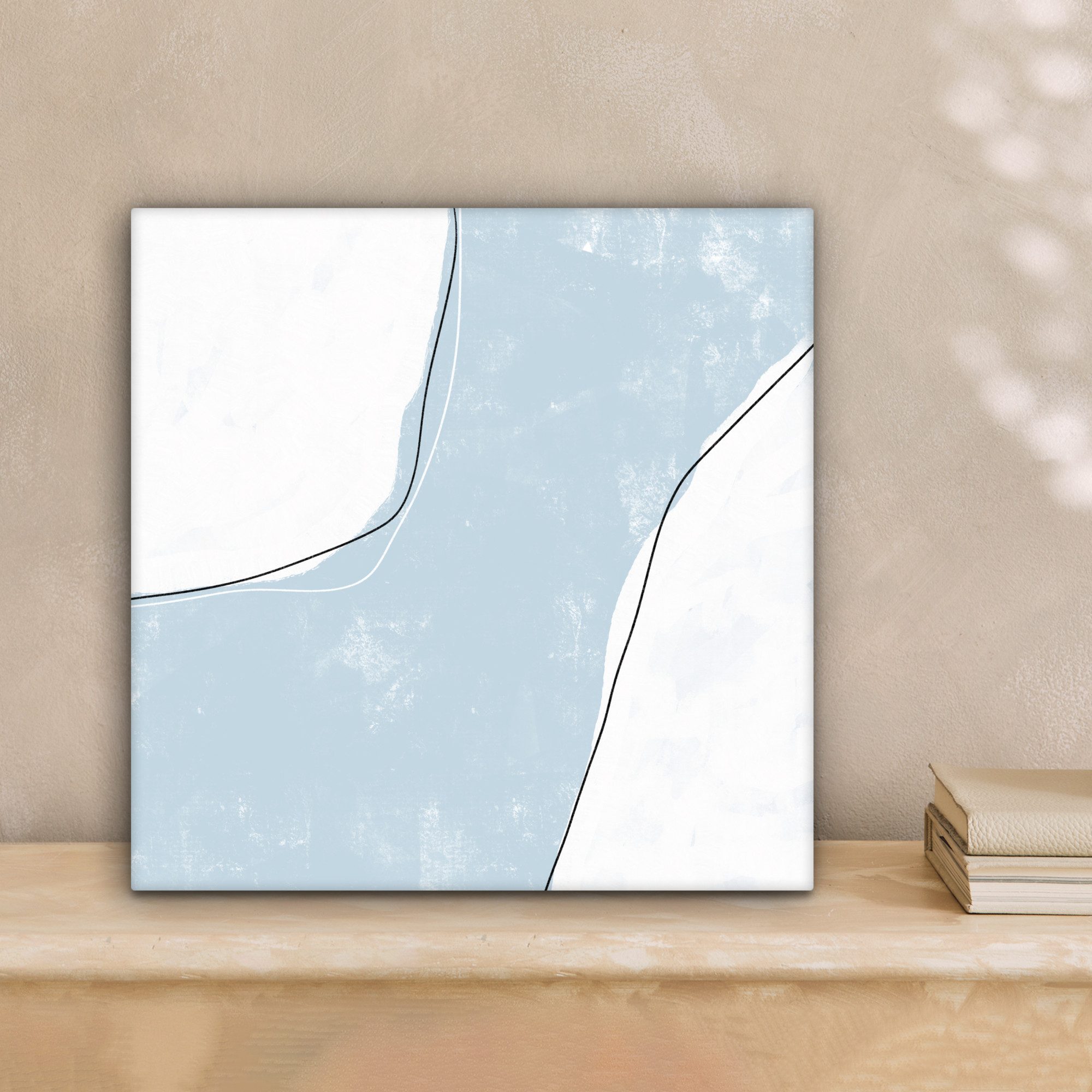 OneMillionCanvasses® Leinwandbild Blau - Minimalismus - Abstrakt, Fotodruck (1 St), Wandbild, Deko Schlafzimmer Wohnzimmer Flur 20x20 cm