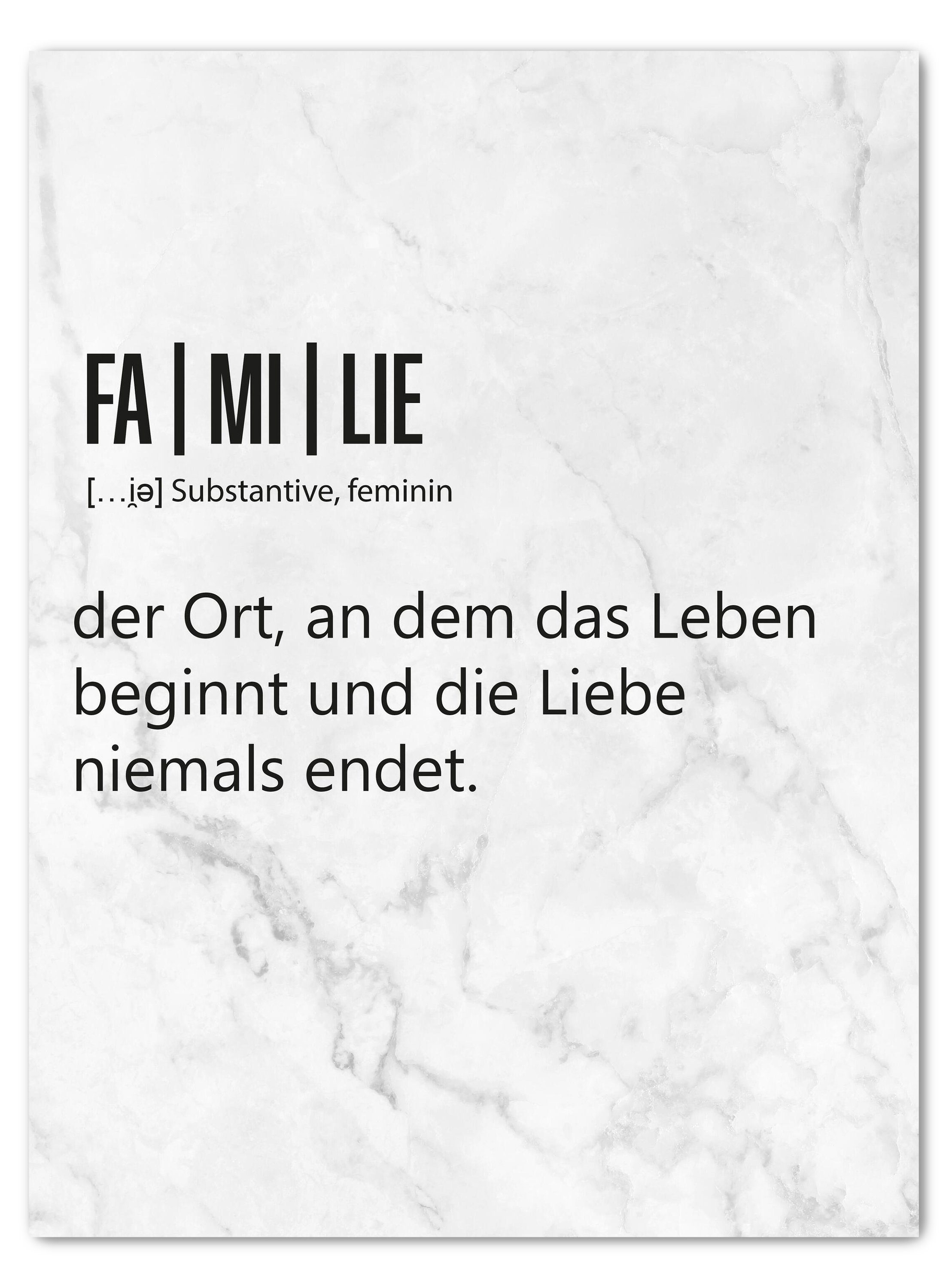 wandmotiv24 Leinwandbild Familie, Hochformat, Wortdefinition, Familien