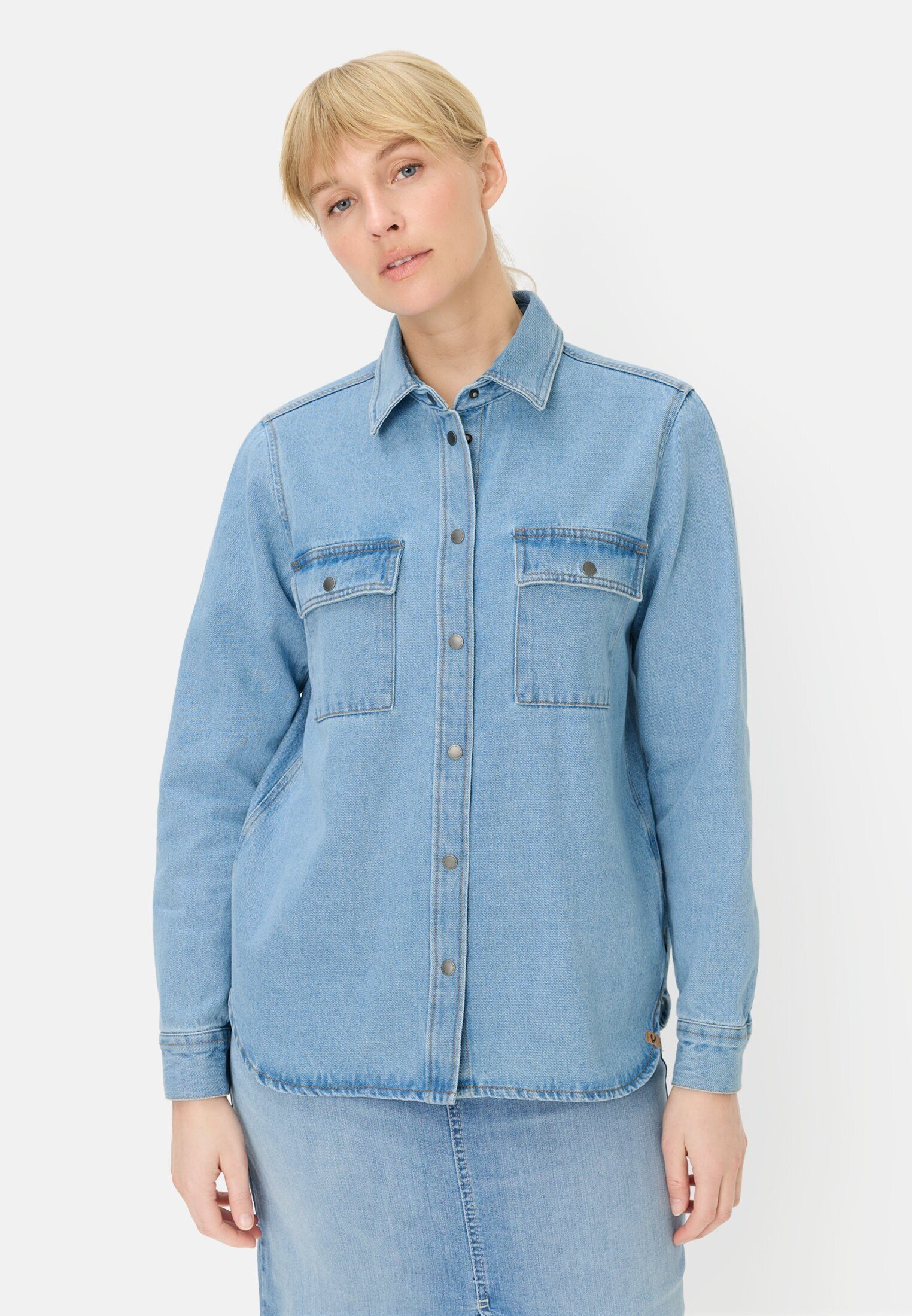 camel active Jeansbluse mit Knopfleiste Langarm