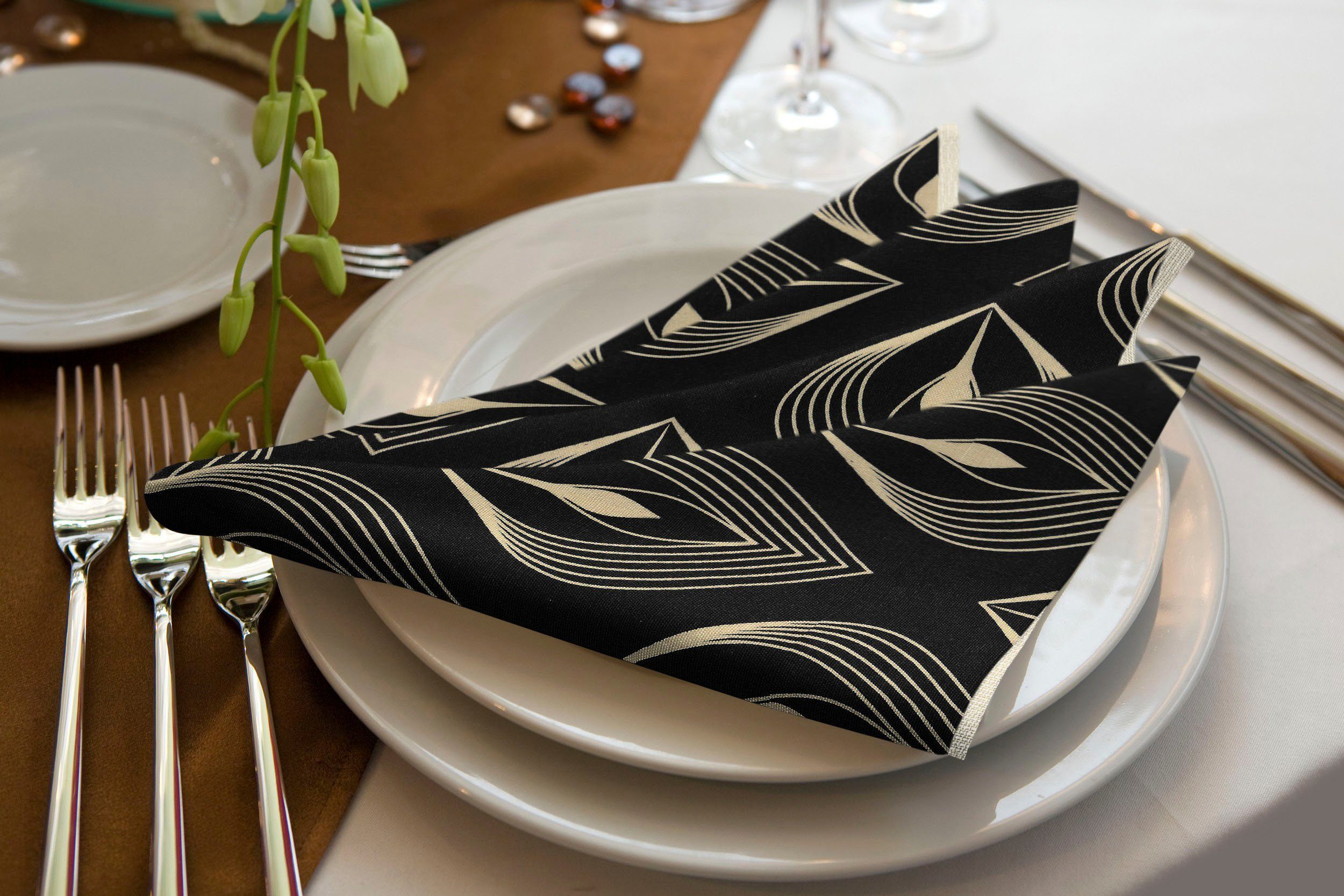 Adam Stoffserviette Feathers, (4 St), GOTS organic,zertifiziert durch CERES 0242Made in Germany