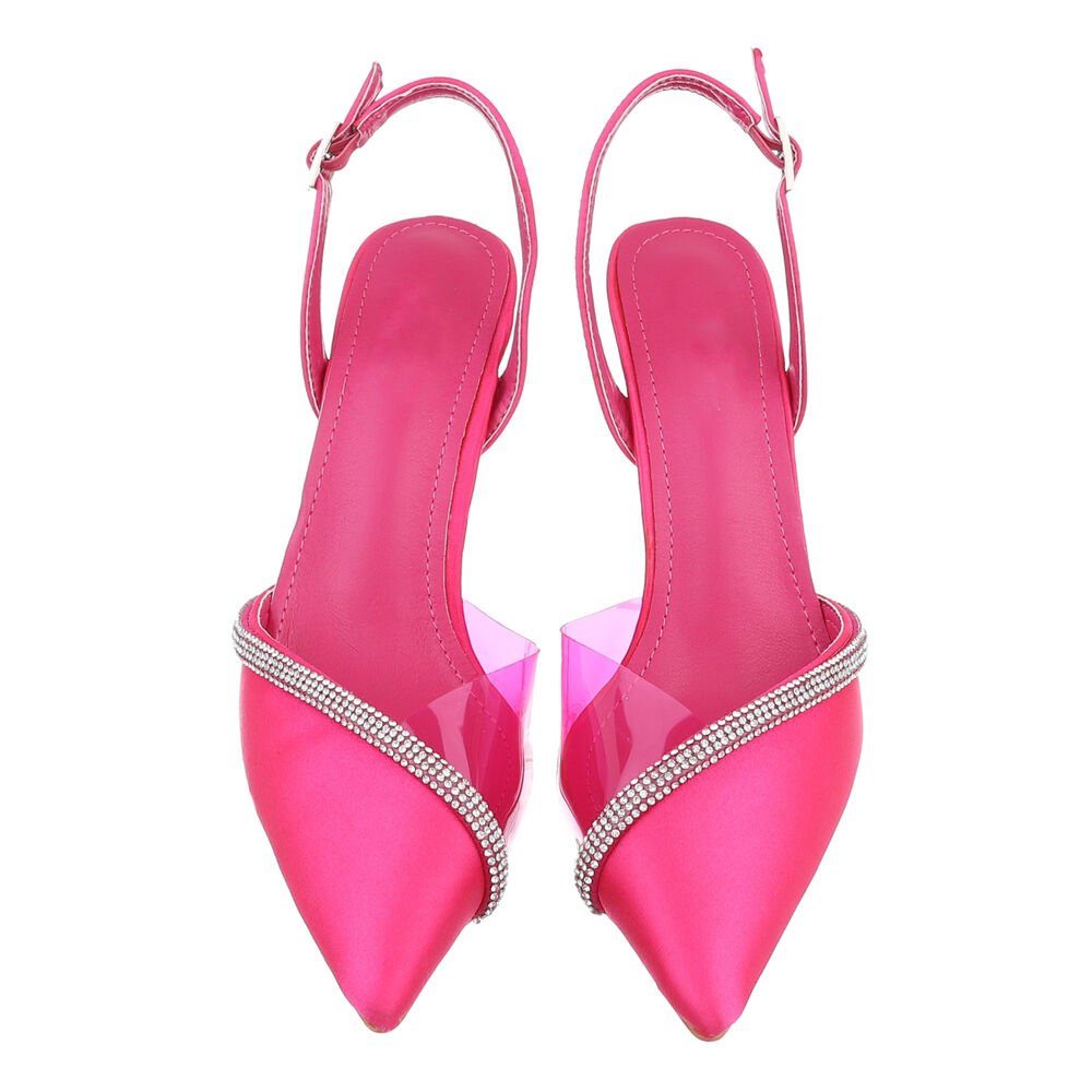 Ital-Design Damen Abendschuhe Elegant High-Heel-Pumps High Pumps Pfennig-/Stilettoabsatz Heel in Pink