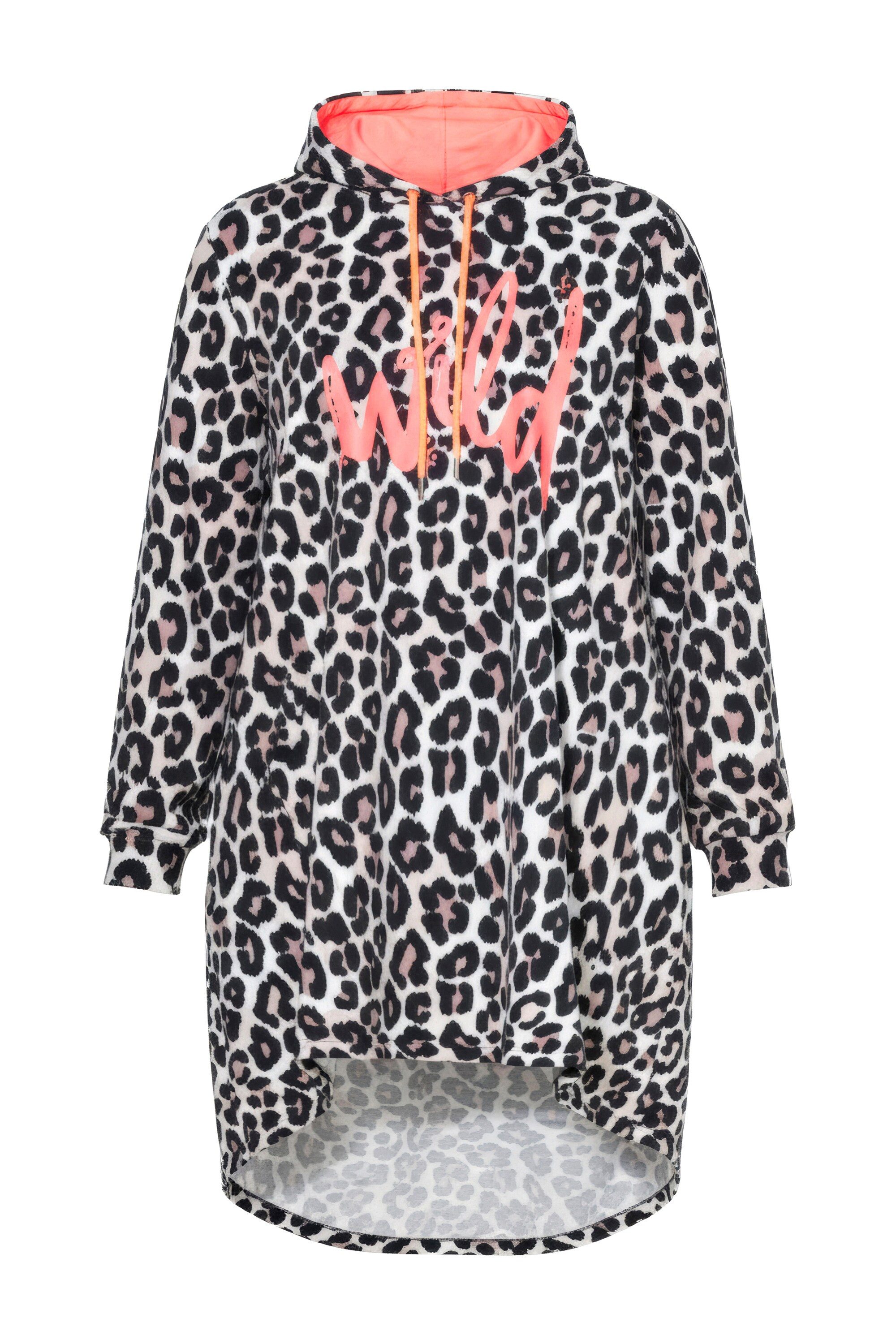 Angel of Style Sweatshirt Long-Hoodie Kapuzensweater Leo-Muster WILD günstig online kaufen